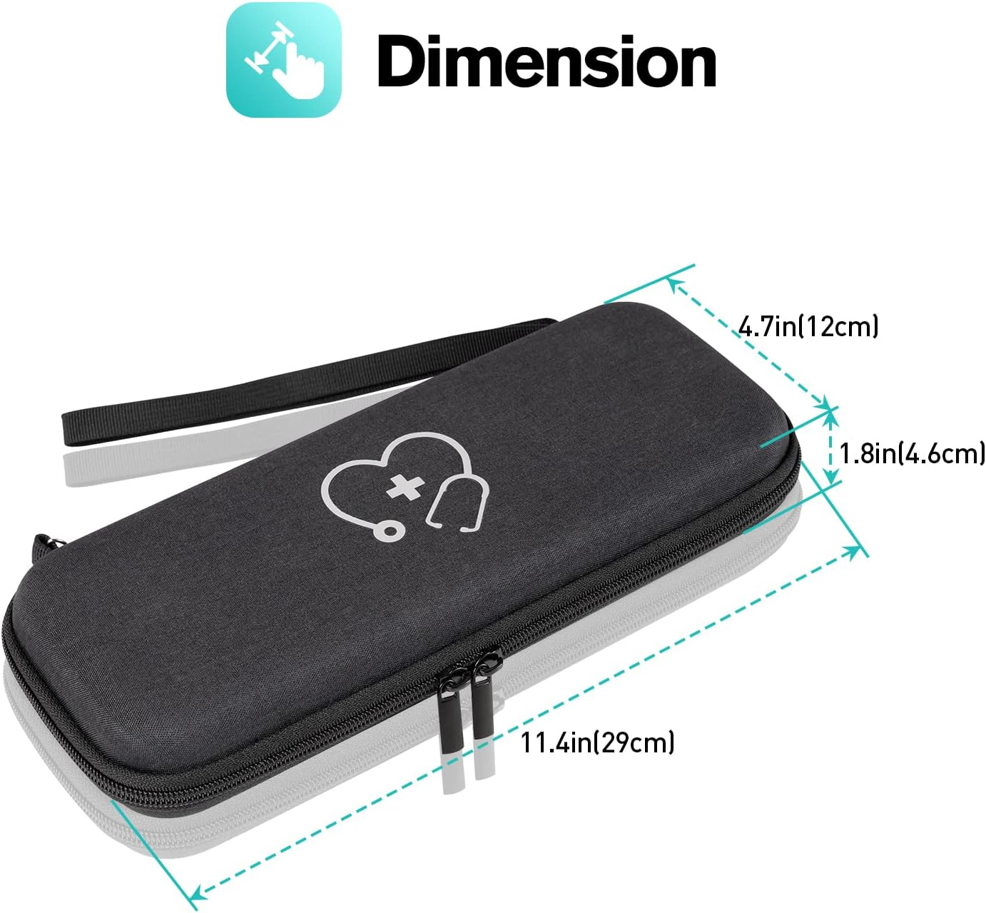 Procase Stethoscope Case for 3M Littmann Classic III, Lightweight II S.E, MDF Acoustica, Cardiology IV Stethoscope, Hard Travel Carrying Case -Black image number 5