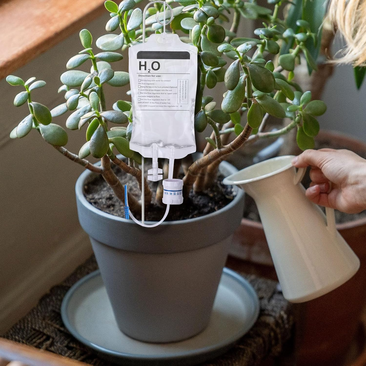 TOYMIS Pack of 2 Plant Life Support Drip, Plant Watering System with Metal Pen, Automatic Watering System, Drip Irrigation, Potted Plants, Automatic Plant Waterer for Plants image number 2