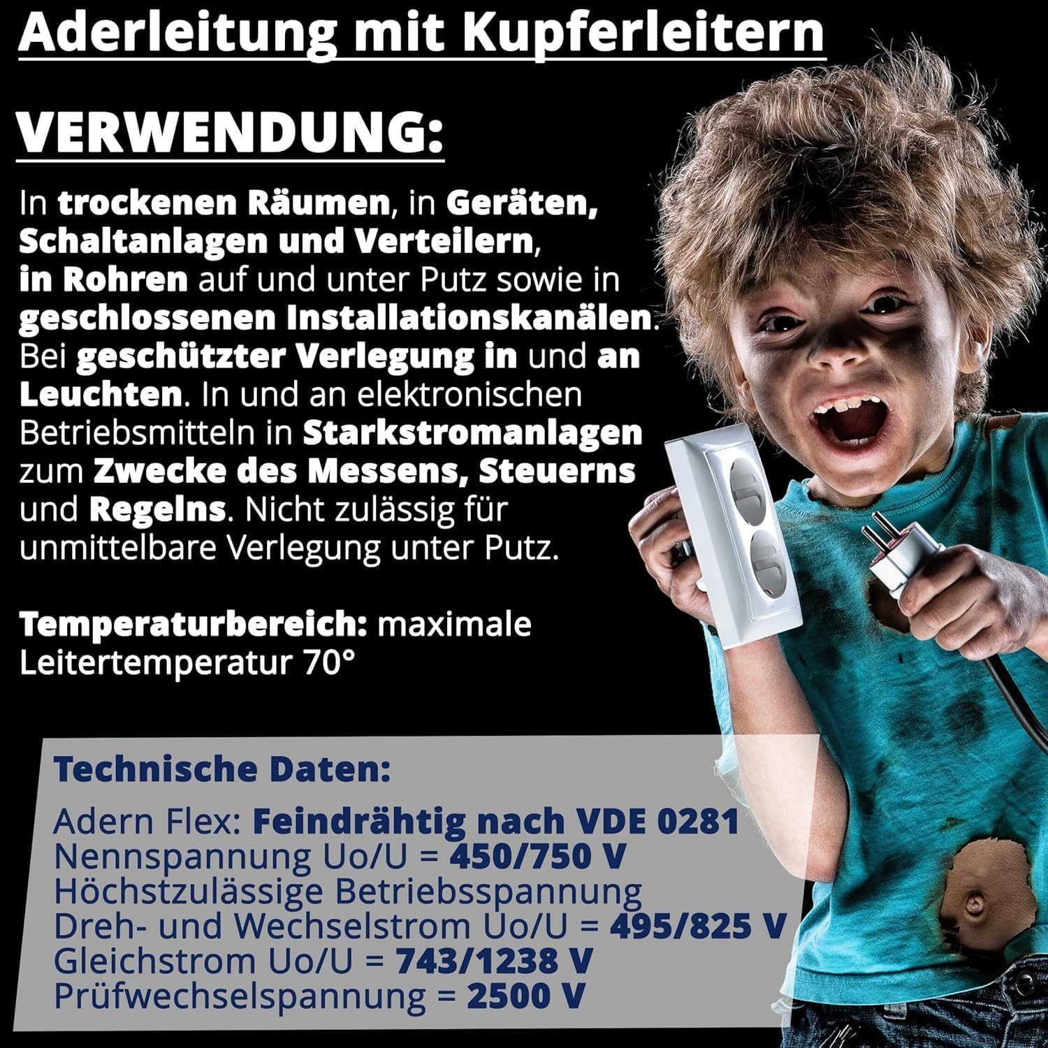 Core Cable Wiring Cable &ndash; Single Core Flexible &ndash; PVC Cable &ndash; H07V-K 2.5 Mm&sup2; &ndash; Colour: Light Blue &ndash; Many Lengths Available in 5 Metre Increments, Length: 10 M 2.5 Mm&sup2; image number 3