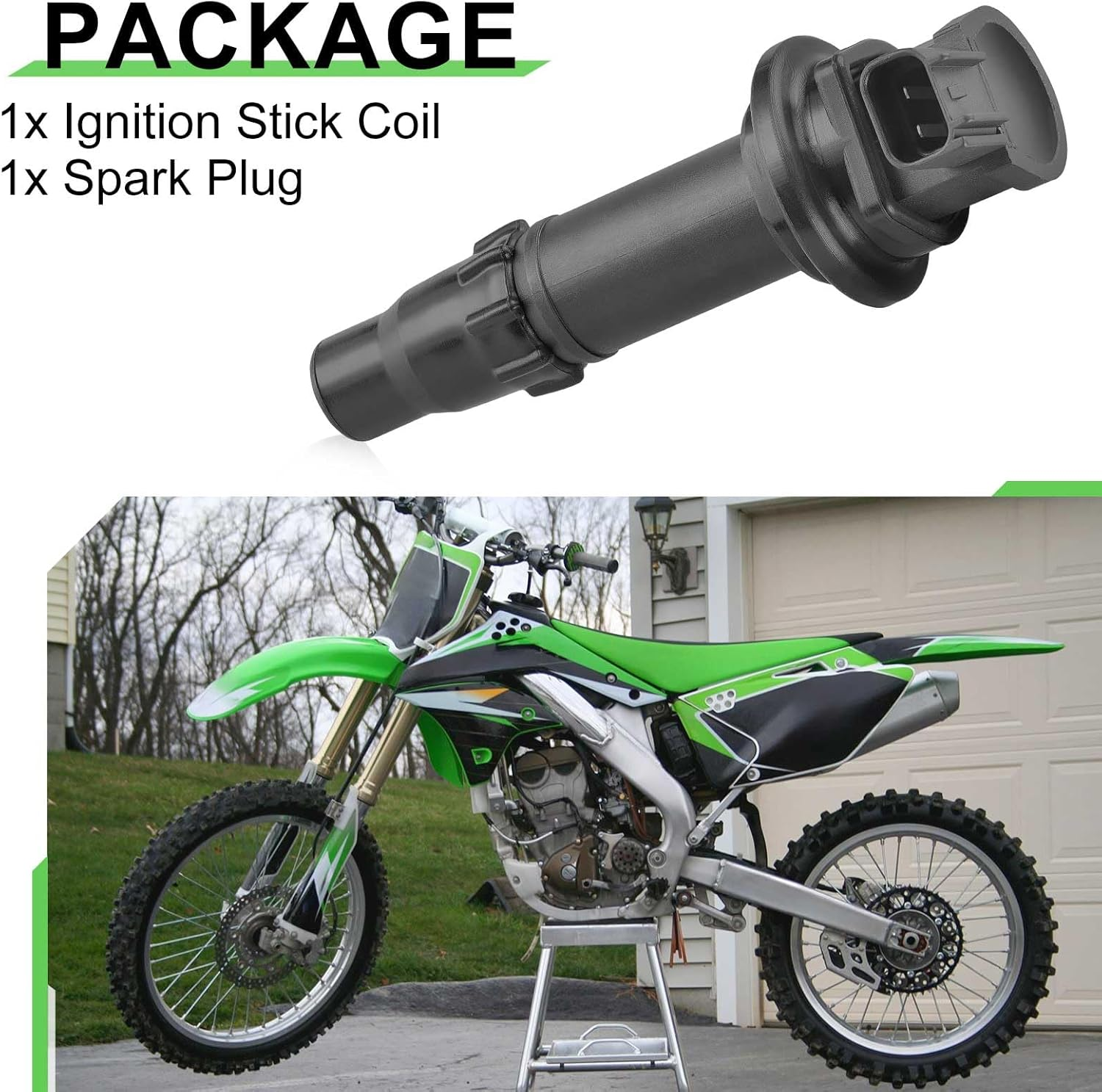 Ignition Stick Coil & Spark Plug for Kawasaki KX250F 2006 2007 2008 2009 2010