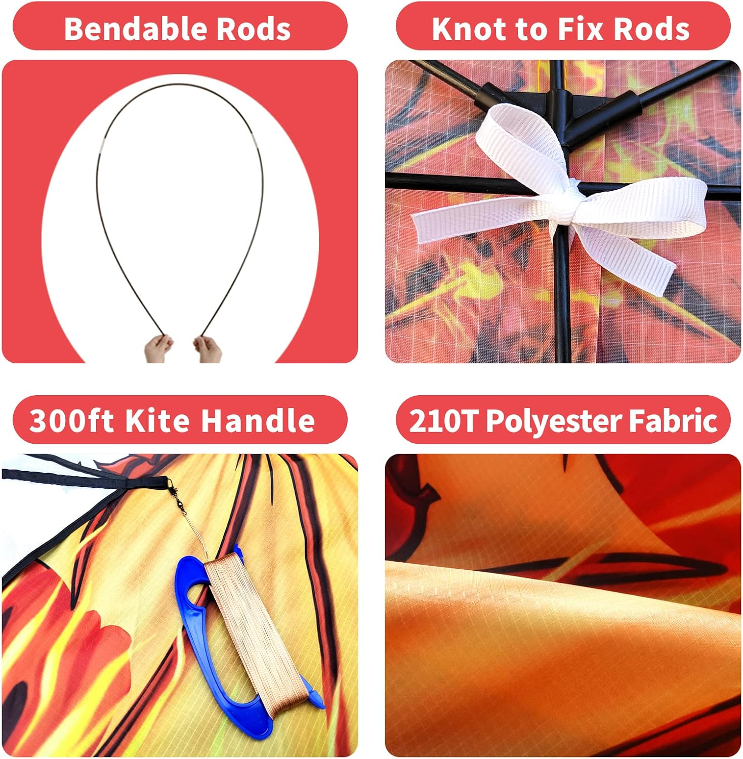 Dragon Kite for Kids & Adults, Easy to Fly Kite for Beginners,Large Single Line Kite for Beach Trip image number 6