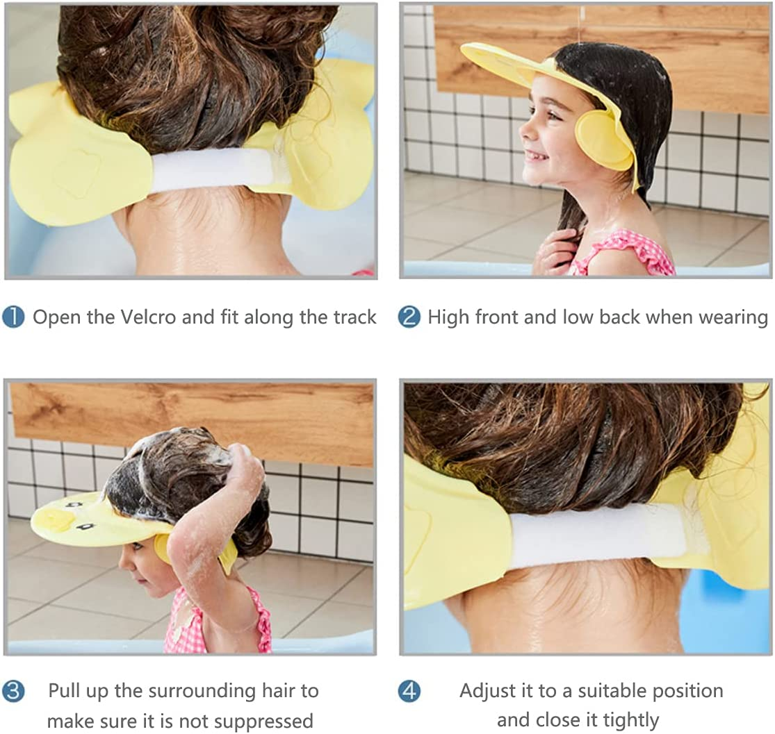 Baby Shower Cap Kids Shampoo Visor Hat Toddler Wash Bath Shield,Prevents Water from Pooling in Eyes and Ears Protector Children Face (Pink) image number 6