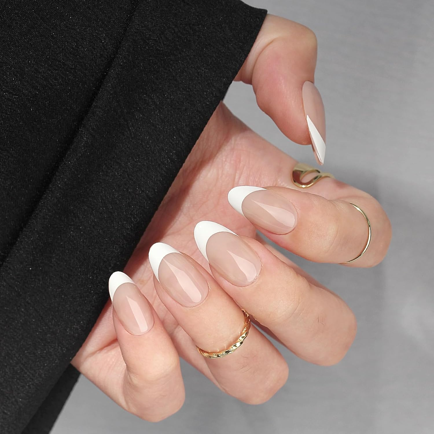 Anglicolor Press on Nails,Press on Nails Short,Short Almond Nails,30 Pcs Soft Gel Fake Nails in 15 Sizes, Reusable Fake Nails Kit with Nail Glue (A103, 30 Count) - A103 image number 6