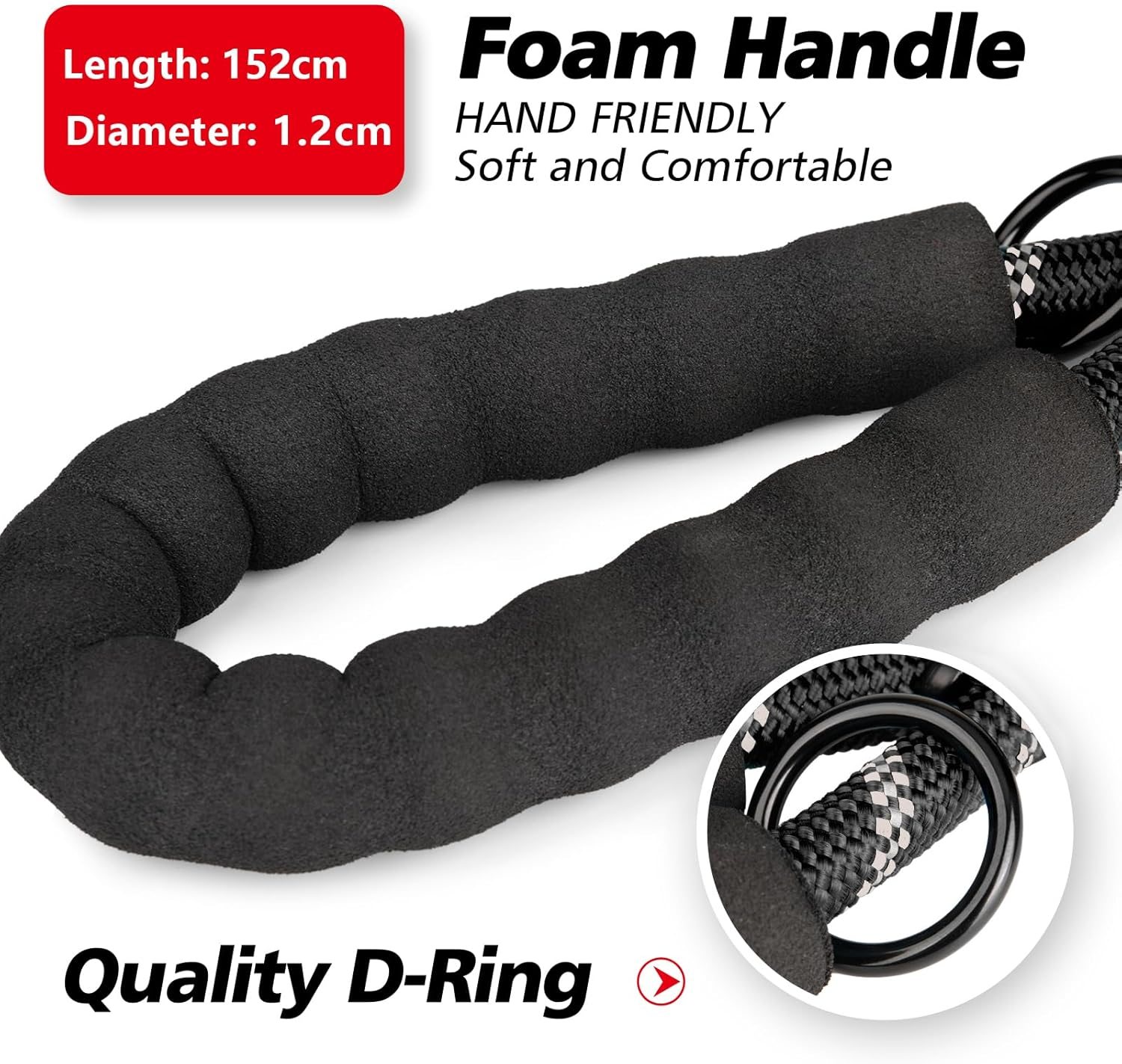 Poypet Dog Leash 5 Feet for Small Medium and Large Dogs Reflective Heavy Duty Padded Rubber Handle 360&deg; No Tangles（Black）