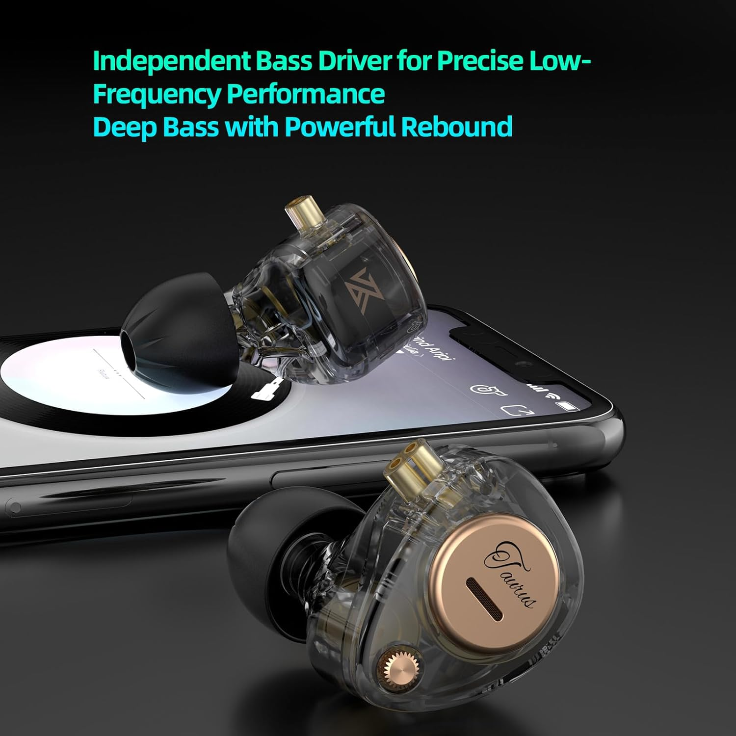 Yinyoo KZ Taurus Wired Earphones IEM Hi-Fi for Audiophiles Horizontal Dual 8Mm Dynamic Drivers in Ear Monitors Deep Bass Detachable 2Pin Cable Gaming Earbuds Transparent Shell image number 3