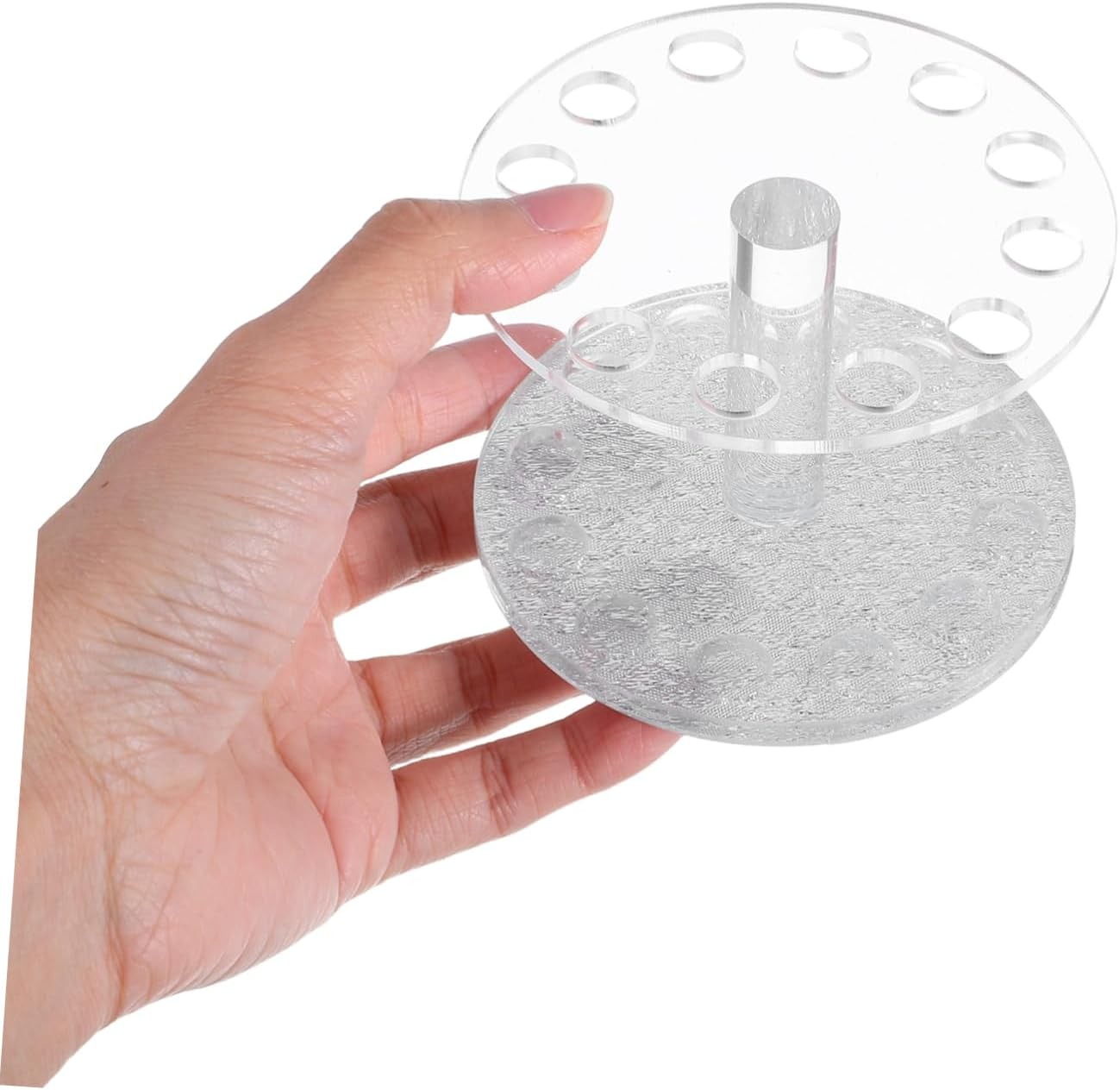 IWOWHERO round Nail Art Brush Holder Tool Stand for Manicure Nail Brush for Painting Portable and Easy to Use