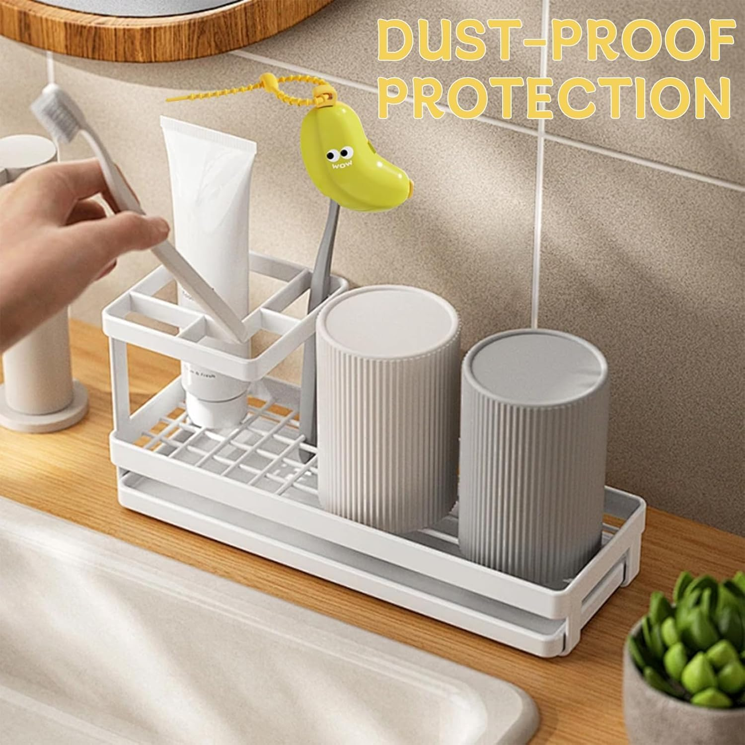 2Pcs Banana Toothbrush Head Cover - Travel Toothbrush Protector with Toothpaste Case, Portable Reusable Organizer for Electric & Manual Toothbrushes, Fruit Design, Home & Travel Use image number 1