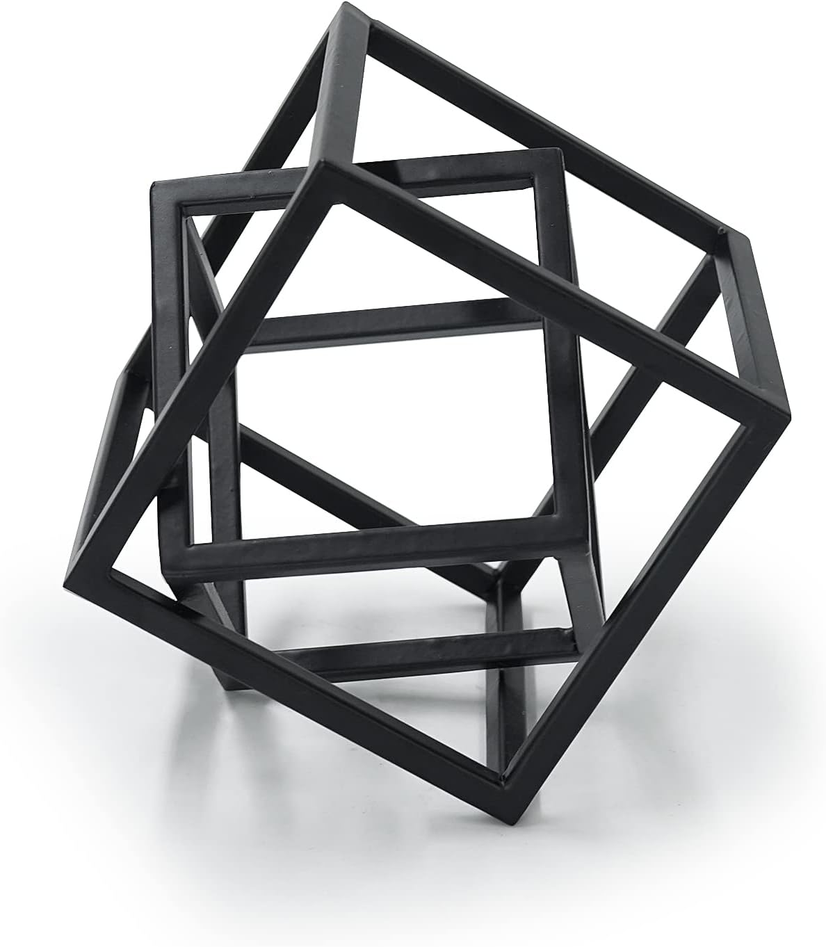 Dreamseden Small Geometric Sculpture, Metal Cube Decorative Ornaments Modern Home Decor Accent