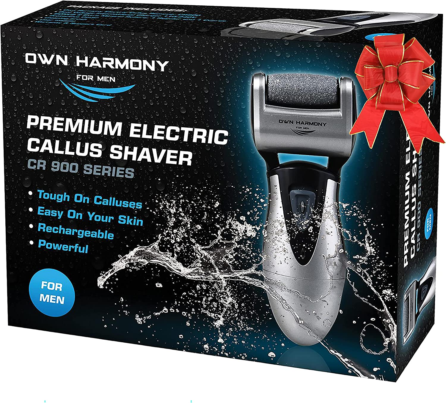 Electric Foot Callus Remover, Foot Scrubber: Own Harmony Rechargeable Mens Pedicure Kit Tools, Professional Feet File Hard Skin Remover, Best for Dead Skin and Cracked Heel Pedi Care Spa - 3 Rollers