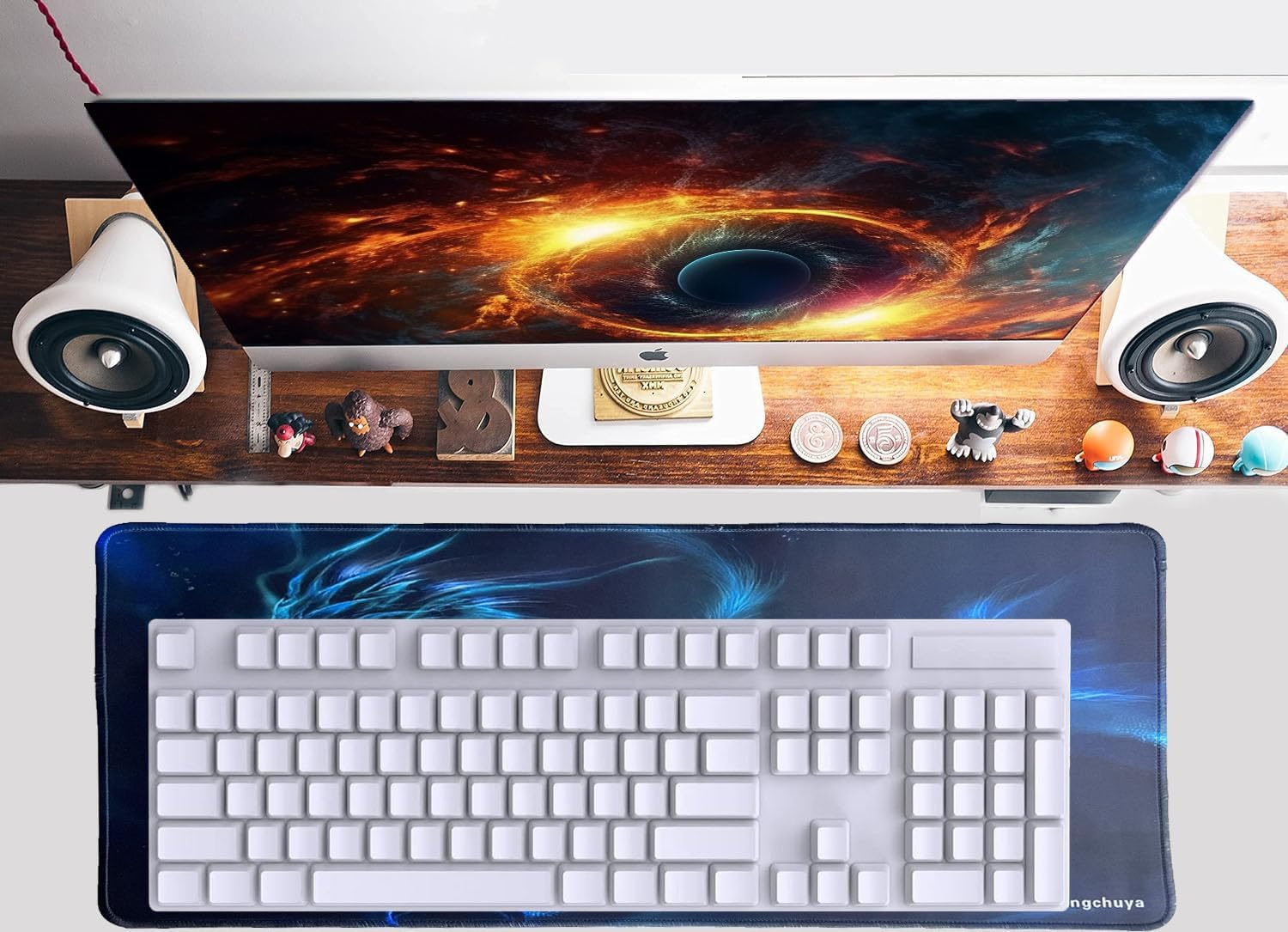 Mouse Pad, Large Desk Mat on Top of Desk Keyboard Playmat, 23.6X11.8In Extended Mouse Pad for Work, Game, Office, Home (6030 Dragonnew) - 6030 Fantasymoon image number 5