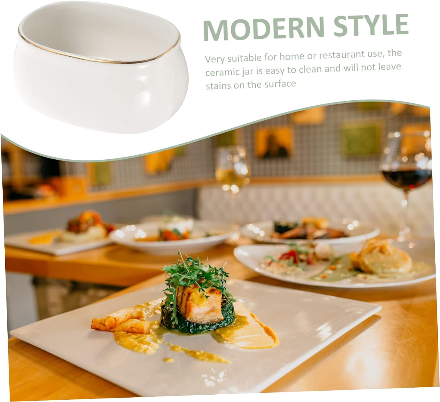 OATIPHO Ceramic Sugar Bowl Ceramic Storage Jar for Home for Sugar Storage for Kitchen Use image number 5