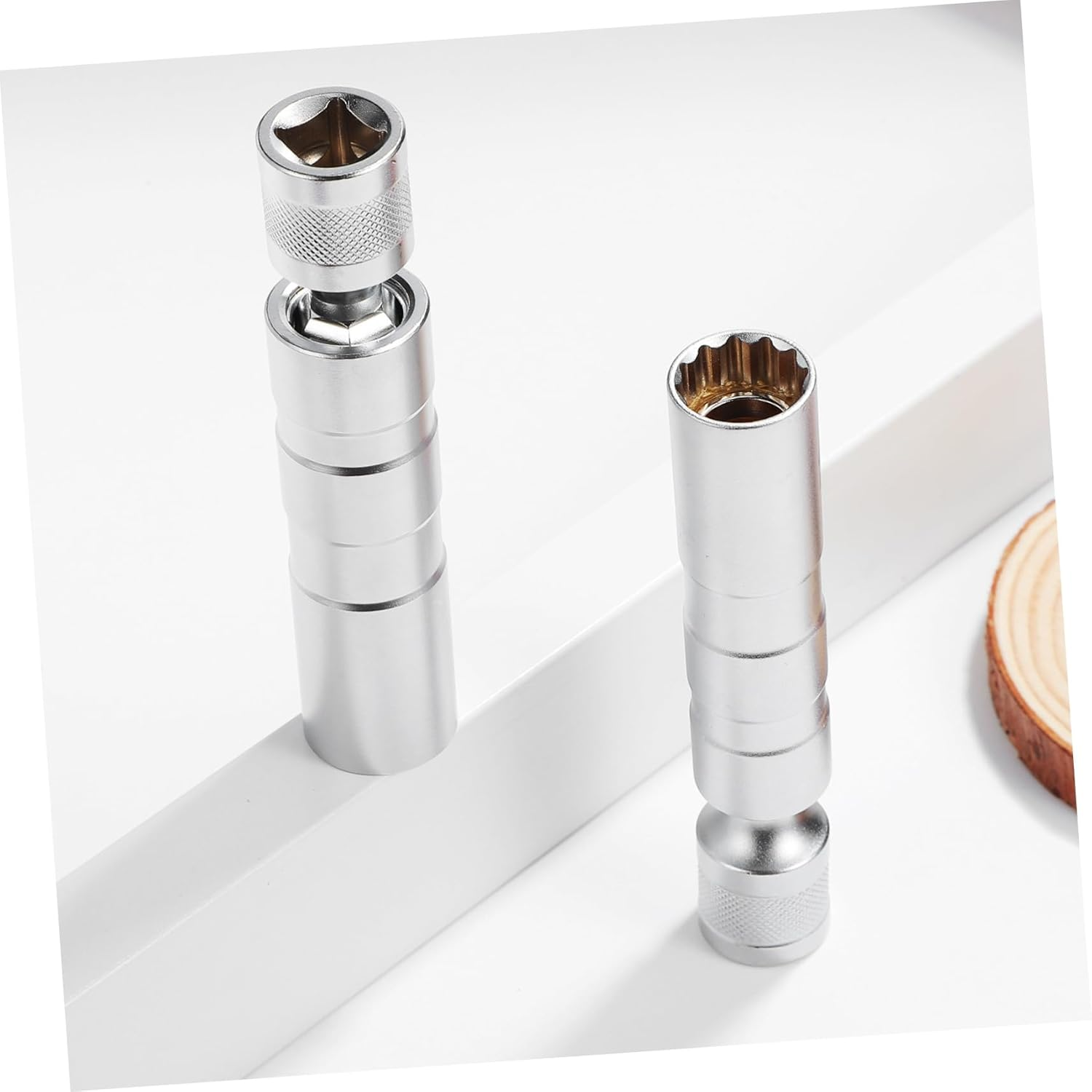 LALADEFIEE 2Pcs Magnetic Spark Socket Steel Tool for Easy Removal Installation of Cars Motorcycles Essential Automotive Accessory