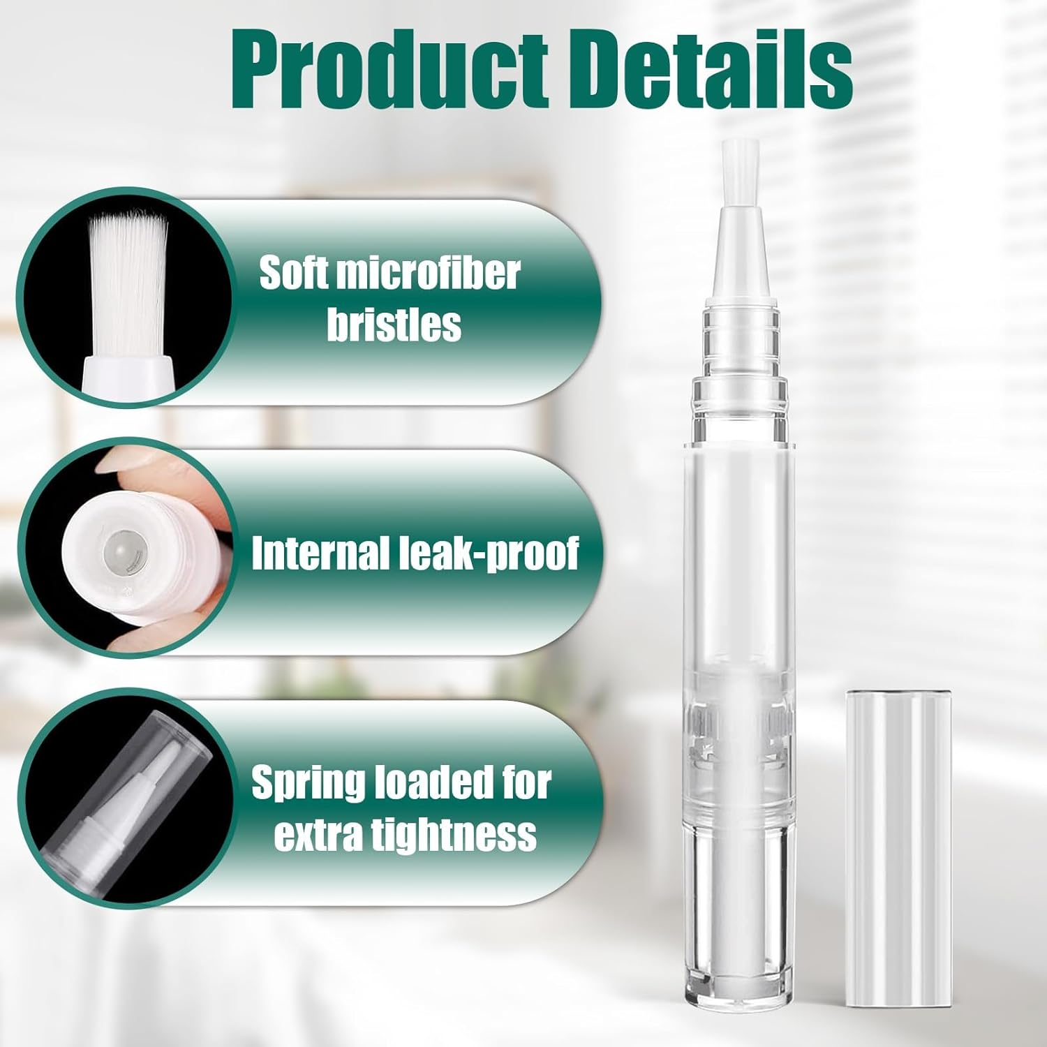 Touch up Paint Pen, 3 Pcs 5Ml Refillable Paint Brush Pens, Paint Pen for Wall Touch up for Wall Repair, Funiture, Cabinet, Wood Floor, Window image number 5