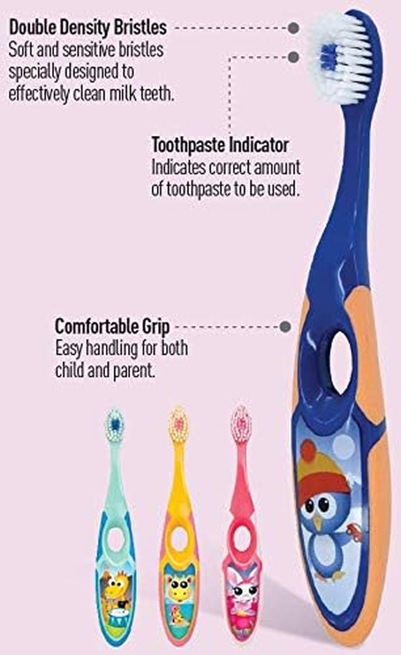 Jordan &reg; | Step 2 Toothbrush Kids | Kids Toothbrush for Age 3-5 Years Old | Double Sensitive Soft Bristles, Toothpaste Indicator, Dual Ergonomic Handle & BPA Free | Mixed Colour | 1 Unit image number 4