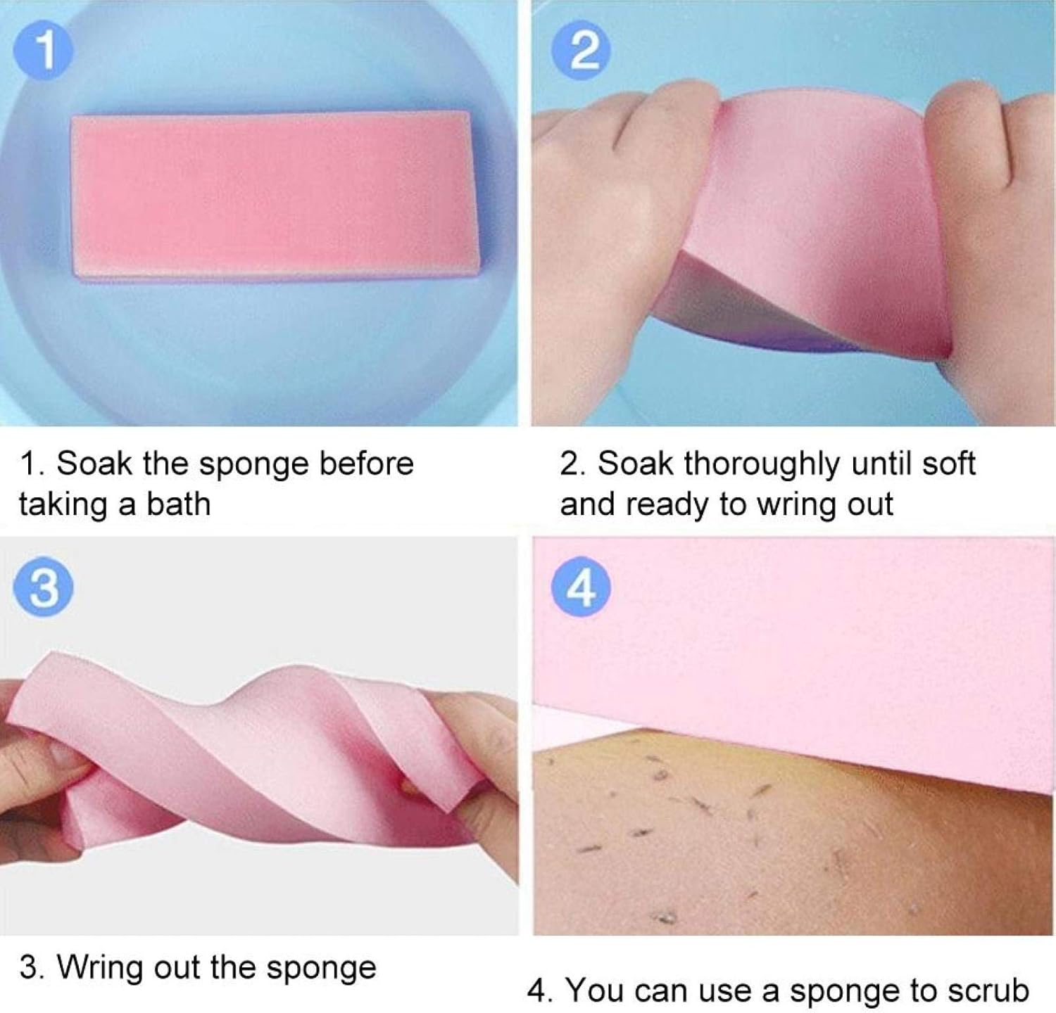 Bath Sponge for Shower Exfoliating Bath Sponge, Body Scrub Sponge, Exfoliator Body Sponge Soothing Body Sponge for Bathroom for Household(Large Yellow) image number 5