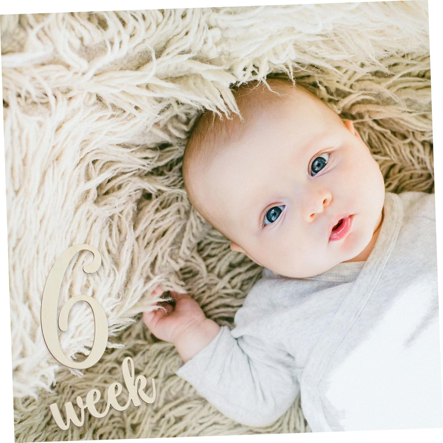 Yardwe 19Pcs Wooden Milestone Cards Newborn Photography Props Monthly Growth Milestone image number 4