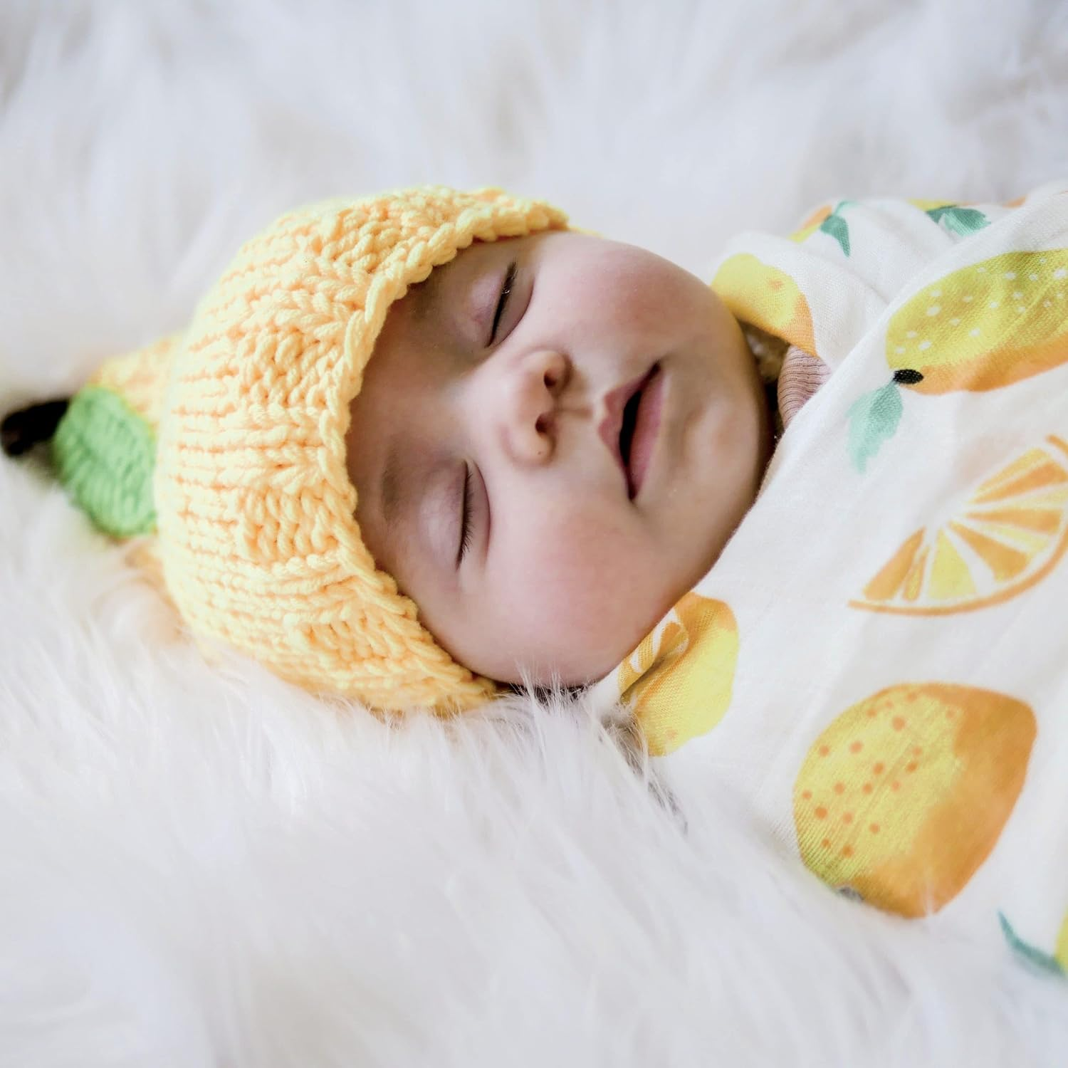 Tinker Tot Winter Baby Beanie L Lemon 4-8 Months Soft & Warm Crocket Knit Kids Beanie for Boys and Girls with Warm Earflap L Handmade Newborn Baby to Toddler Beanie Hat &ndash; M