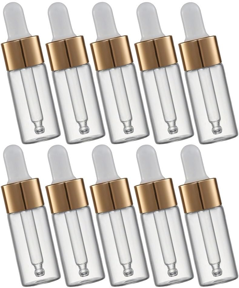 Gogogmee 10Pcs Glass Essential Oil Bottles - 10 Ml Dropper Refillable Household Oil Dropper Bottles Travel Mini Glass Subbottles for Aromatherapy image number 6