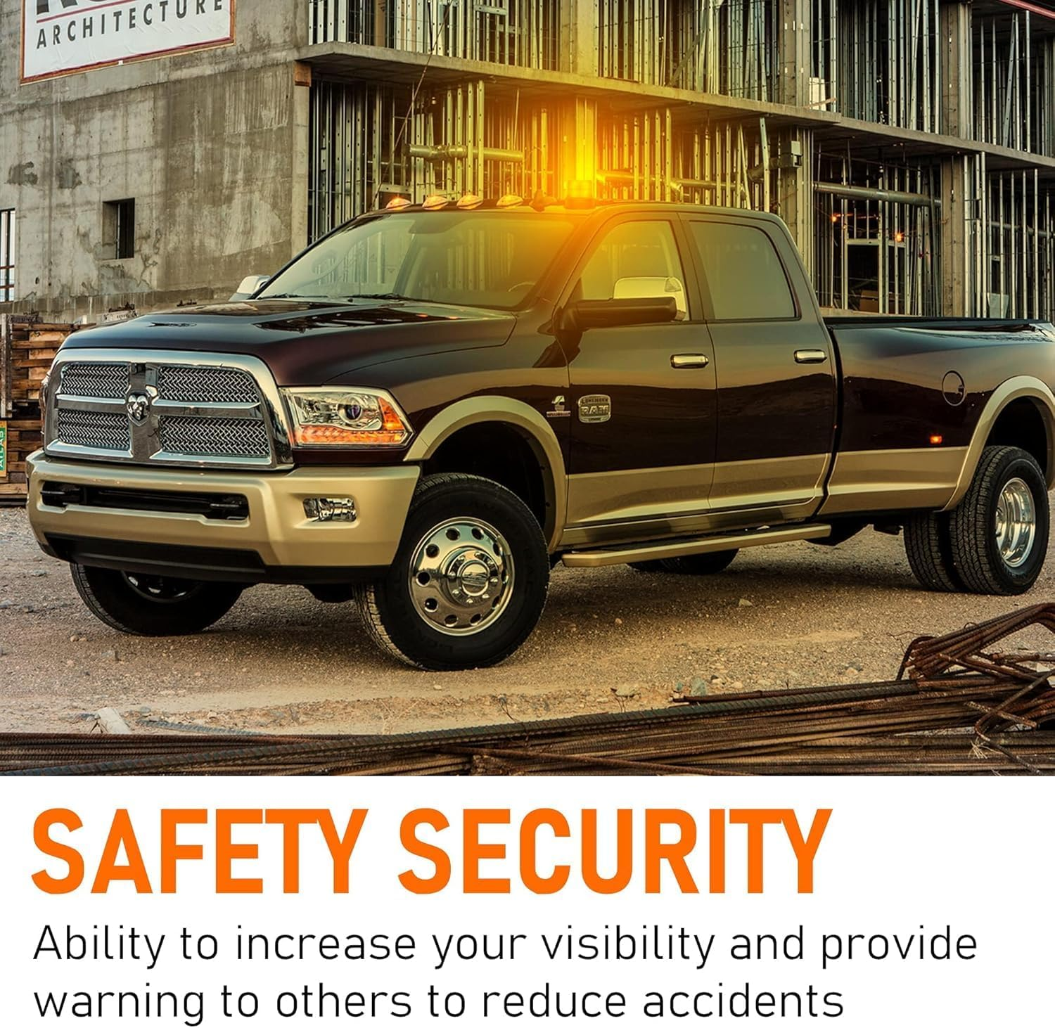 LED Warning Flash Beacon Lights Wireless Strobe Light Amber Emergency Magnetic Flashing Warning Safety Lights Beacon Battery Led Strobe Light, for Truck Vehicle Postal Mail Cars image number 6