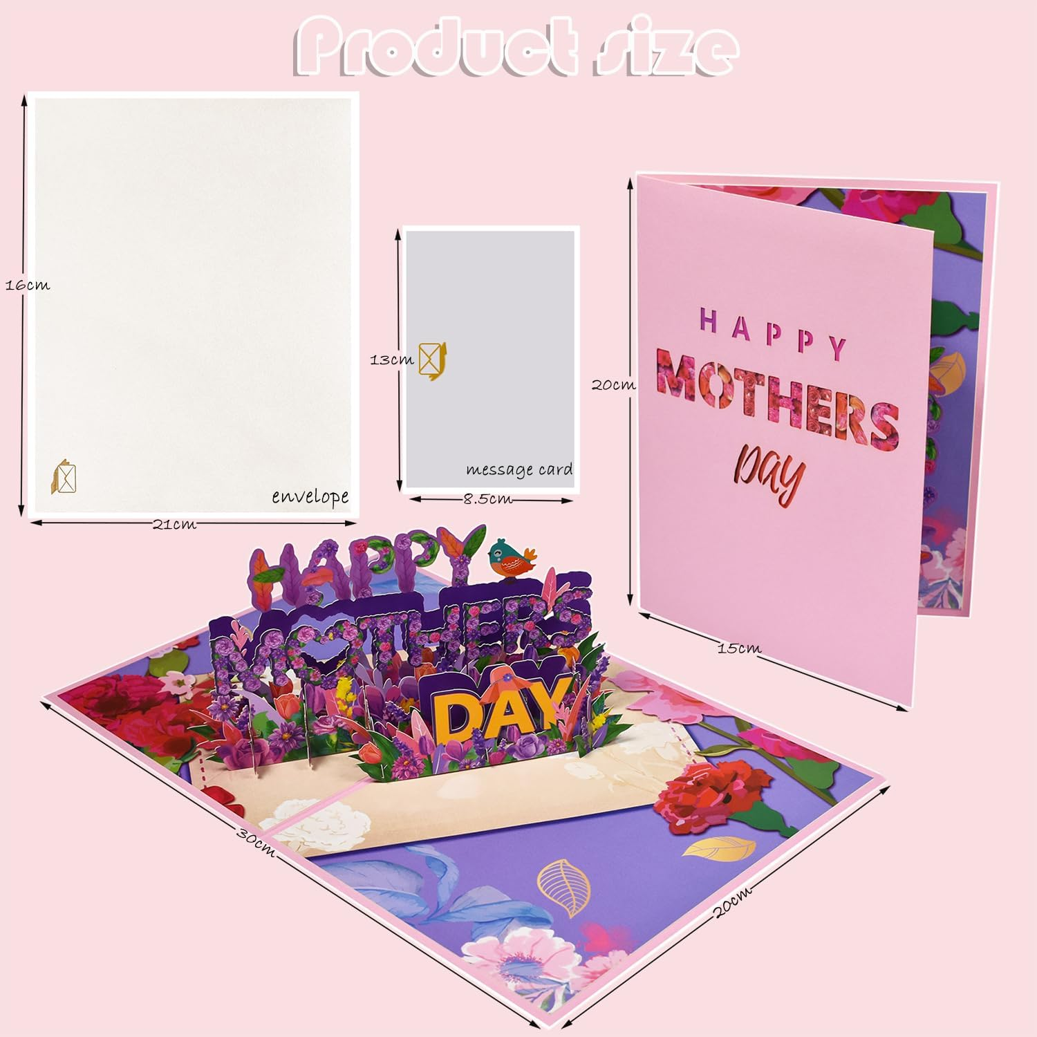 Kvadouly 1 PCS Mothers Day Card, 3D Pop-Up Mother'S Day Card with Envelope &ndash; Elegant Greeting Card for Mom, Mother-In-Law &ndash; Ideal for Mothers Day, Birthdays, and Special Occasions image number 4
