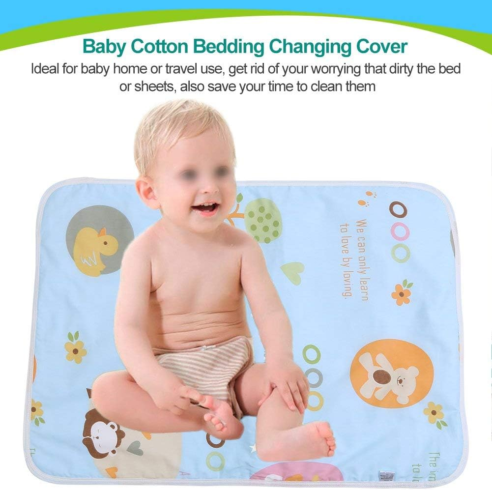 Ultra-Soft Large Washable Baby Changing Pad Mats Baby Cotton Urine Mat Diaper Nappy Bedding Changing Cover Pad Disposable Sanitary Baby Infant Toddler Diaper Liners Covers(#A Blue Paradise) image number 3