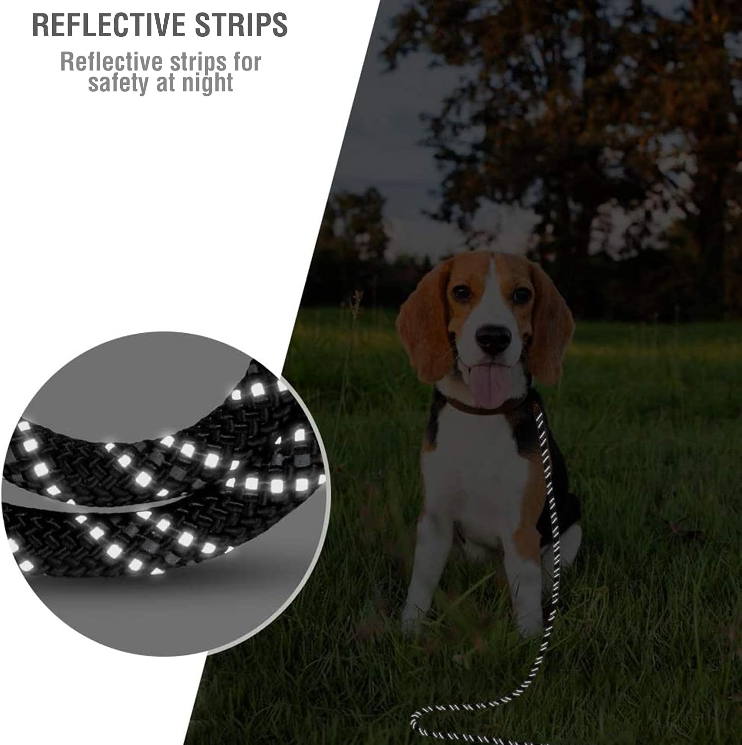 Long Training Leash for Dog, 10M/32.8Ft Dog Training-Lead with Reflective Tape and Soft Handle for Hiking, Camping, Walking image number 2