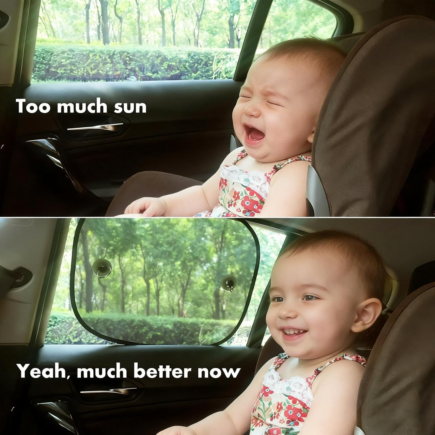 2PCS Car Window Shades for Baby, Car Sun Shade for Baby, Breathable Car Window Shade Screen, Sun Shades for Car Windows UV Protection for Kids and Infants