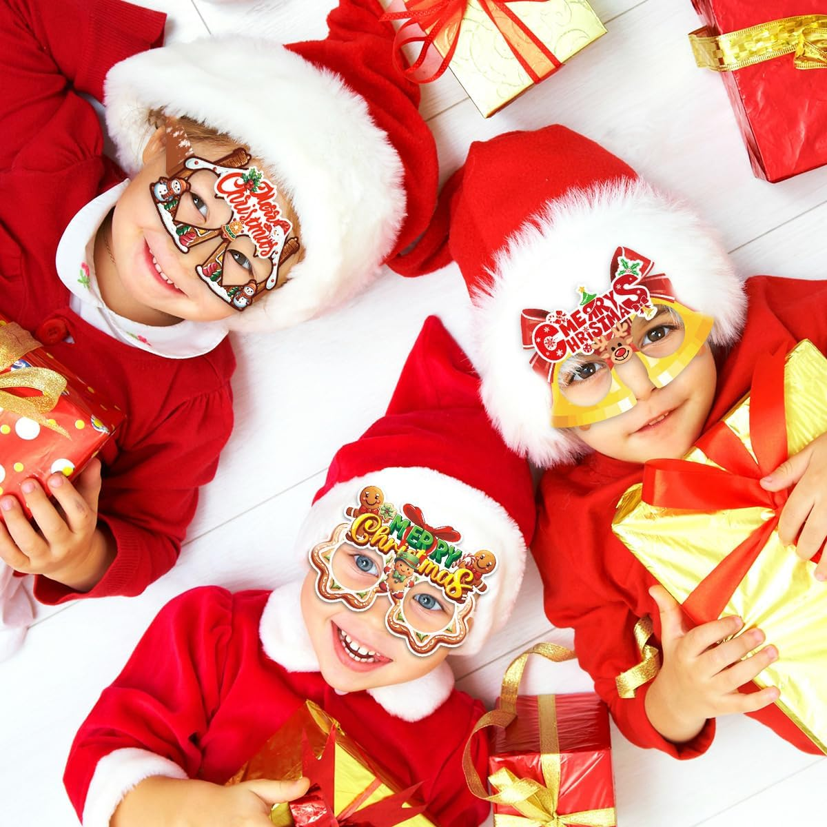 16 Pcs Xmas Glasses Party Decorations Favors Costume Eyeglasses Accessories Funny Eyewear for Kids Adults Holiday Gifts Supplies Photo Props image number 4