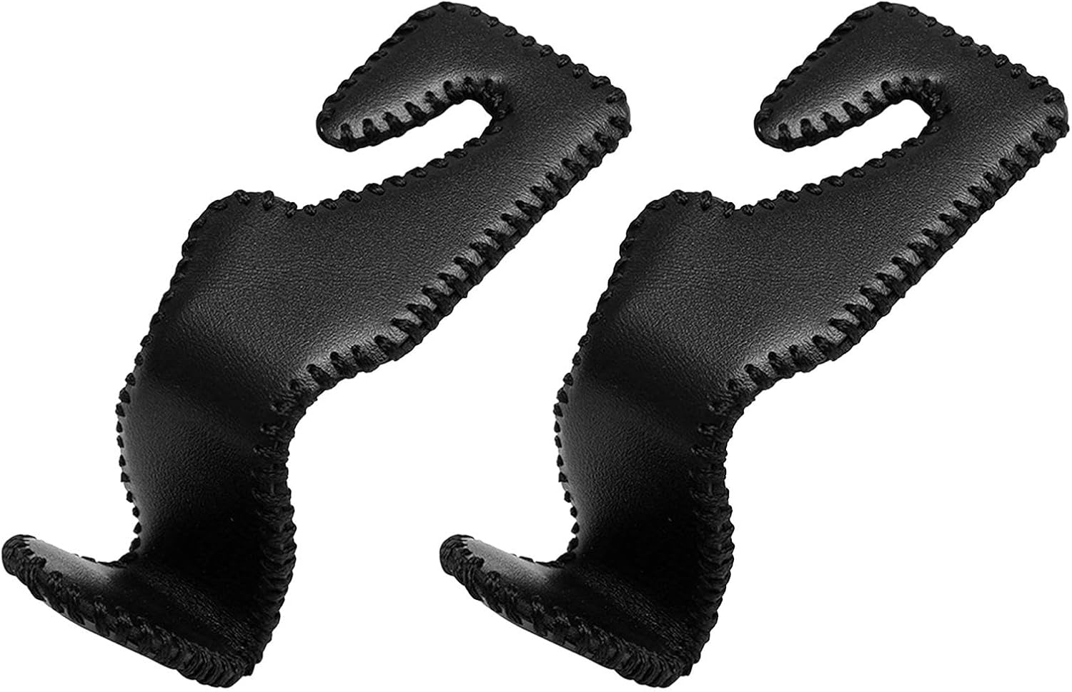 2Pcs Car Hooks, PU Leather Car Vehicle Backseat Headrest Hanger Holder Hook for Handbags, Purses, Coats, and Grocery Bags, Bottle Holder