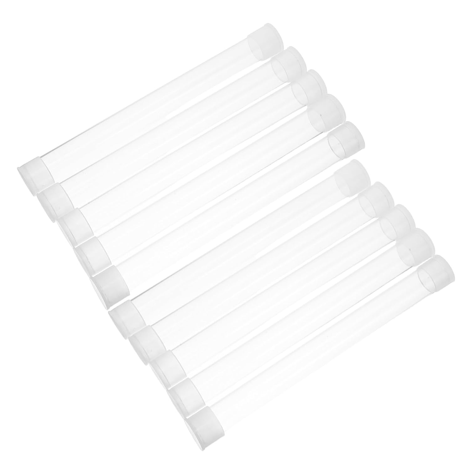 CHILDWEET 10Pcs Transparent Thermometer Storage Tubes Portable Plastic Needle Cases Dustproof Organizer for Home Office Travel Safety Protection image number 6