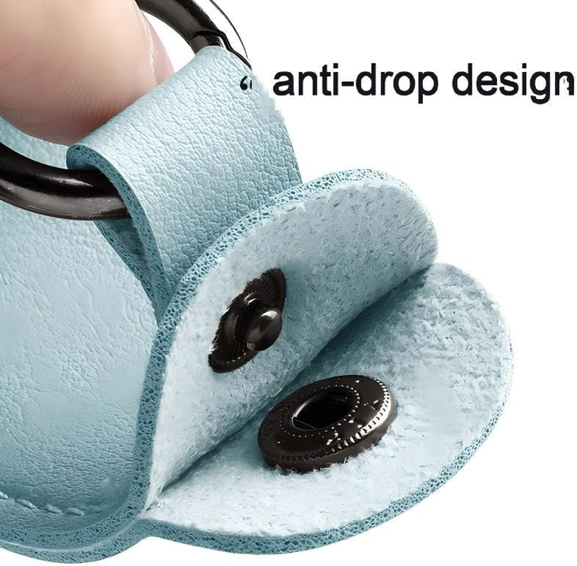 Microfiber Leather USB Flash Drive Case - anti Lost USB Flash Drive Holder Protective Cover with Keychain, Small Portable Storage Carrying Case for USB (Dark Blue) - Bean Green image number 2