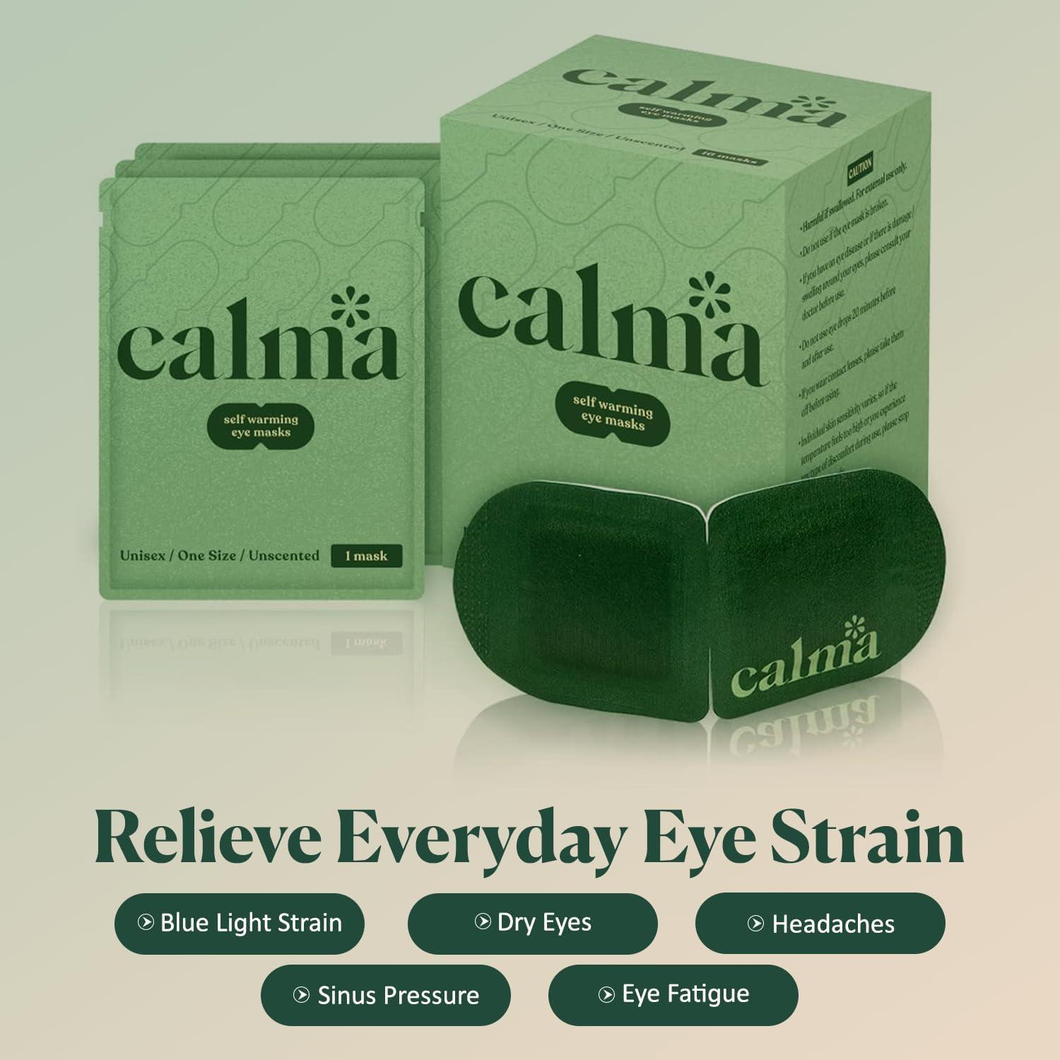 16 Pack Calma Heated Eye Mask - Hot Compress for Eye Fatigue - Helps Relief Dry Eyes, Blue Light Strain, Headaches and Dark Circles (Unscented) image number 5