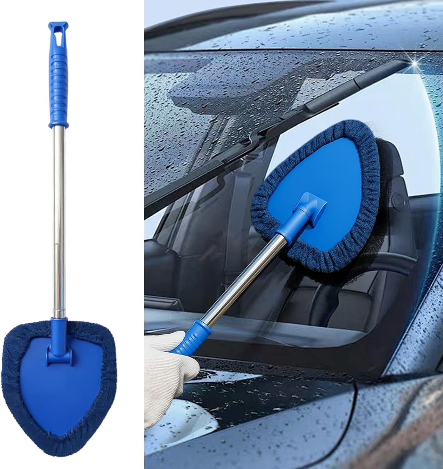 Vgvgaj Windshield Cleaner Inside,Non Slip Compact Tool,Auto Window Cleaner | for Automotive Vehicle Trunk Home Indoor Garage Outdoor Father Friend - Blue image number 2