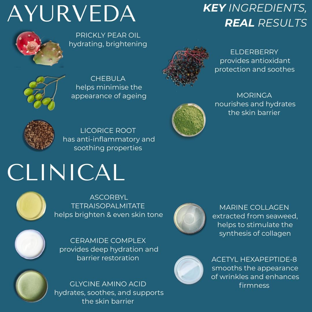 Kaashi Brightening Facial Serum, Vitamin C + Hyaluronic Acid + Ceramides, Anti-Aging, Hydrating, for Dry, Mature & Sensitive Skin image number 1