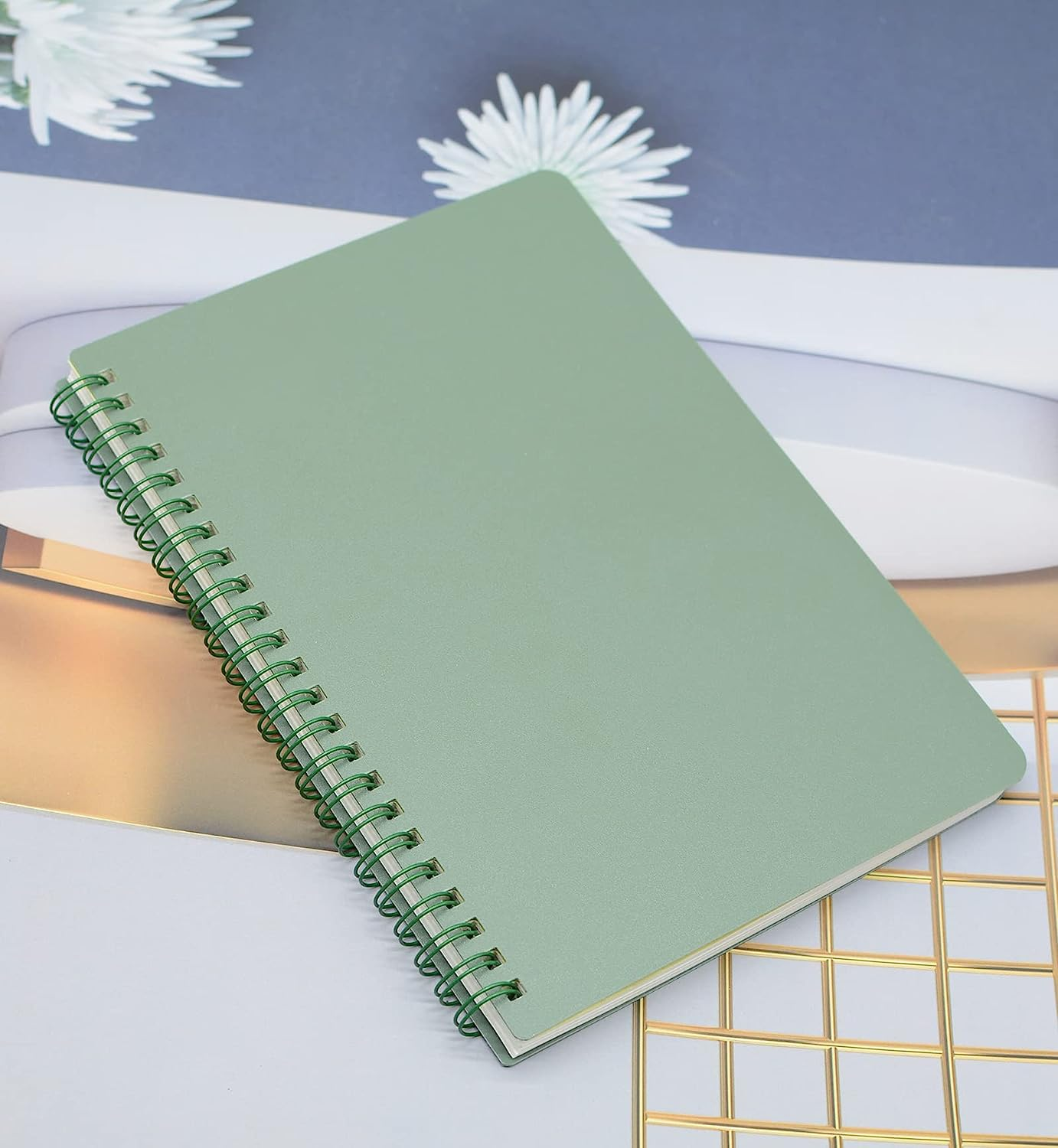 Yansanido Spiral Notebook, 4 Pcs 4 Color A5 Thick Plastic Hardcover 7Mm College Ruled Paper 80 Sheets (160 Pages) Journal for School and Office Supplies (4 Pcs A5)