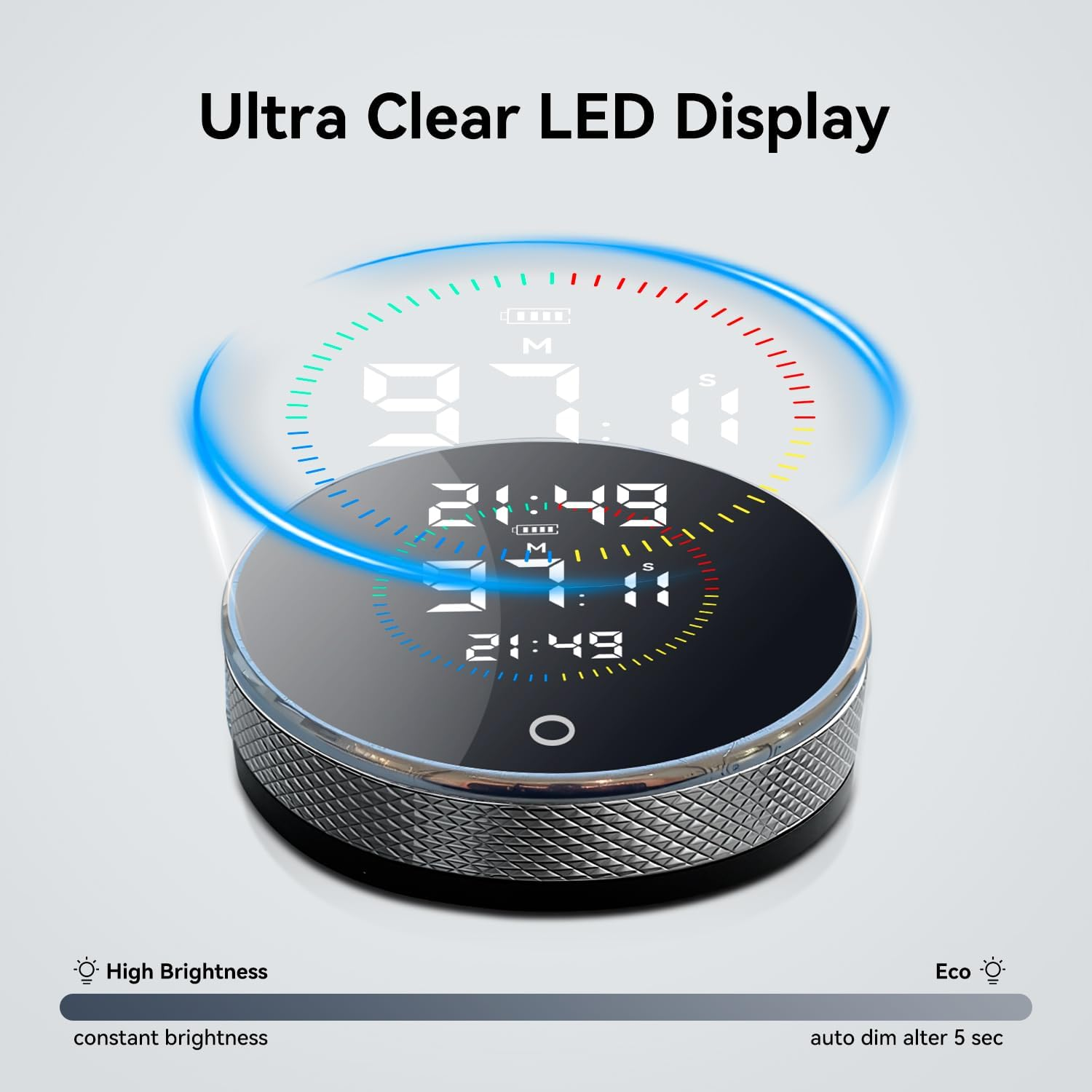 DOLAMOTY Digital Kitchen Timer - Magnetic Countdown Countup Timer with Large LED Display Volume Adjustable for Classroom Cooking Fitness Baking Studying Teaching, Easy for Kids and Seniors (Black) image number 4