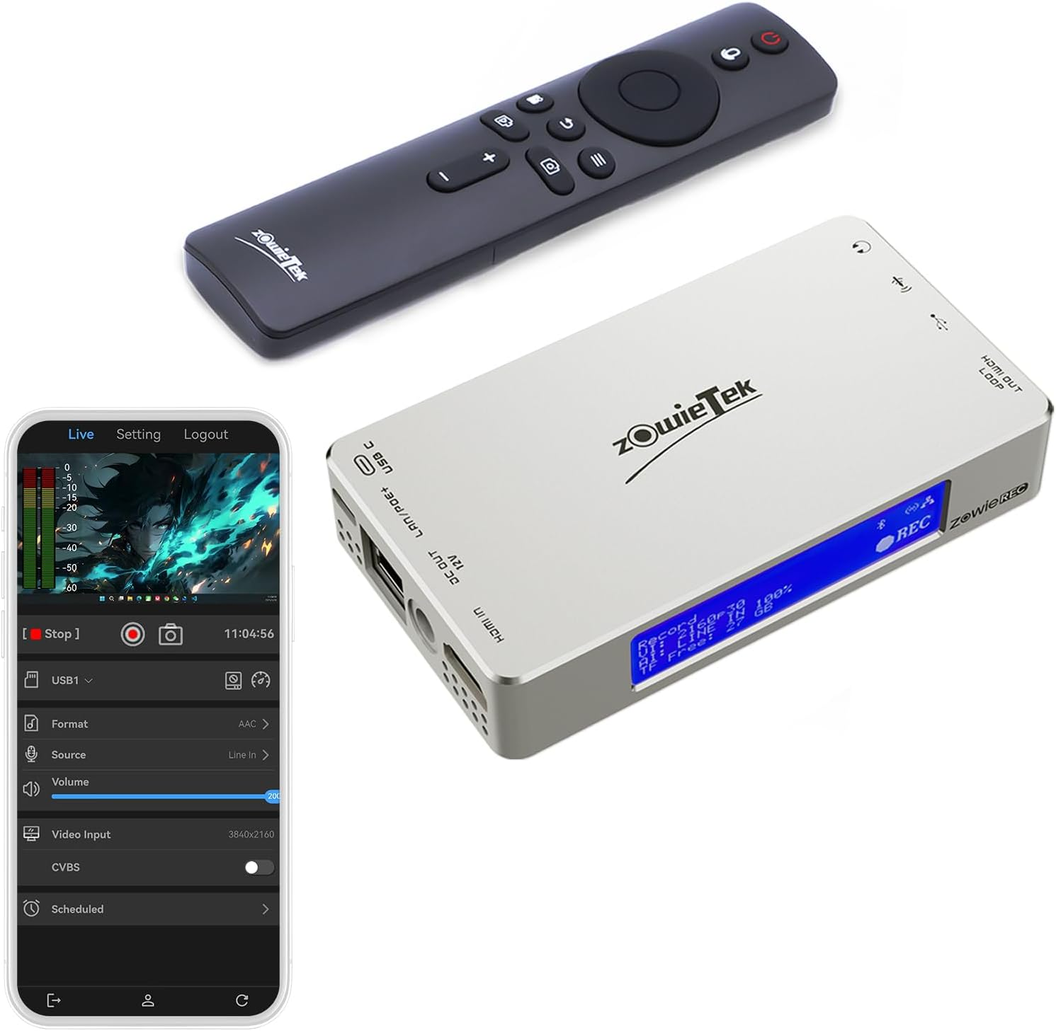 Zowierec 4K@30Fps HDMI Video Recorder DVR for Camcorders, Game Consoles, Laptops, Pcs, TV Playback, Schedule Recording, Snapshot, Pause and Resume, TF Card & USB, No PC image number 3