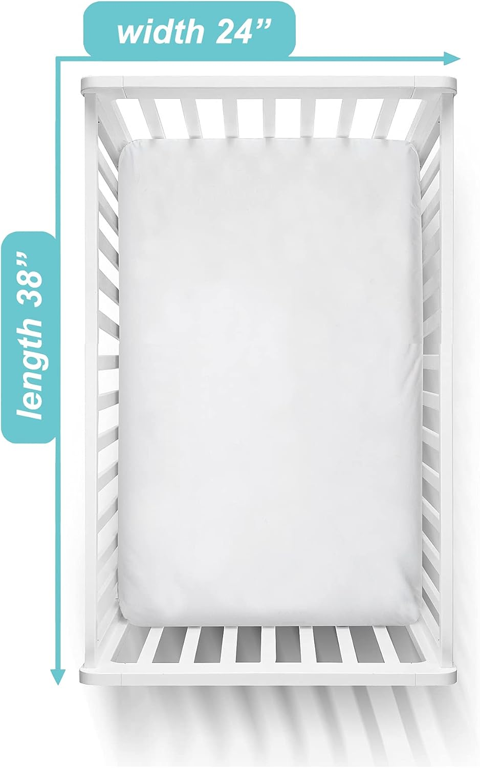 TL Care 2 Pack 100% Natural Cotton Value Jersey Knit Fitted Portable/Mini-Crib Sheet, White, Soft Breathable, for Boys and Girls - Celery image number 5