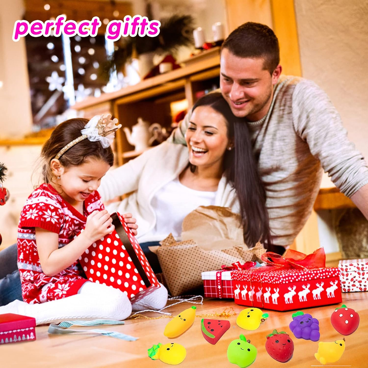 32Pcs Mochi Squishy Toys Set for Kids, Mini Squishies Kawaii Fruit Squeeze Toys Pack Cute Stress Relief Anxiety Toys for Boys Girls image number 1