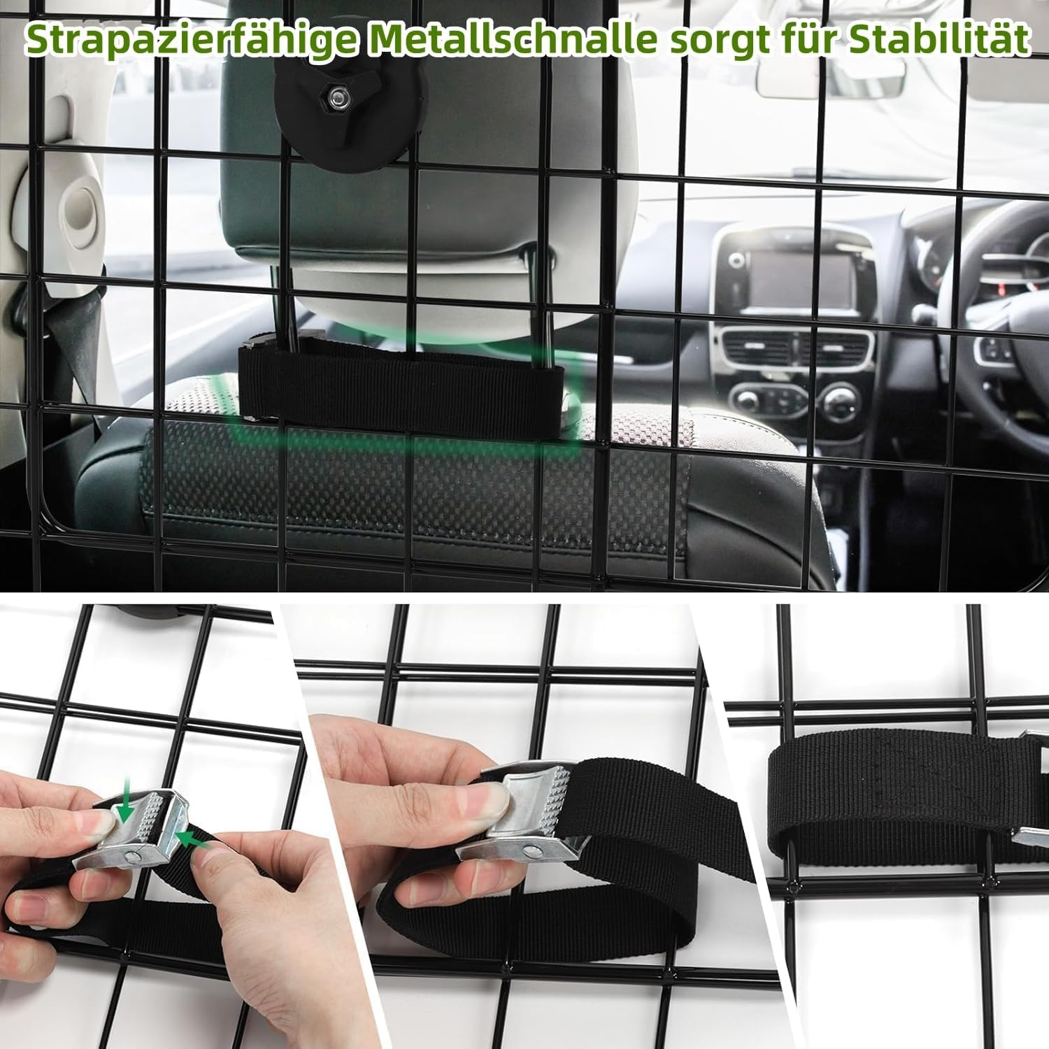 Steel Wire Mesh Dog Guard, Adjustable Width, Universal Dog Gate for SUV, Sedan, Truck