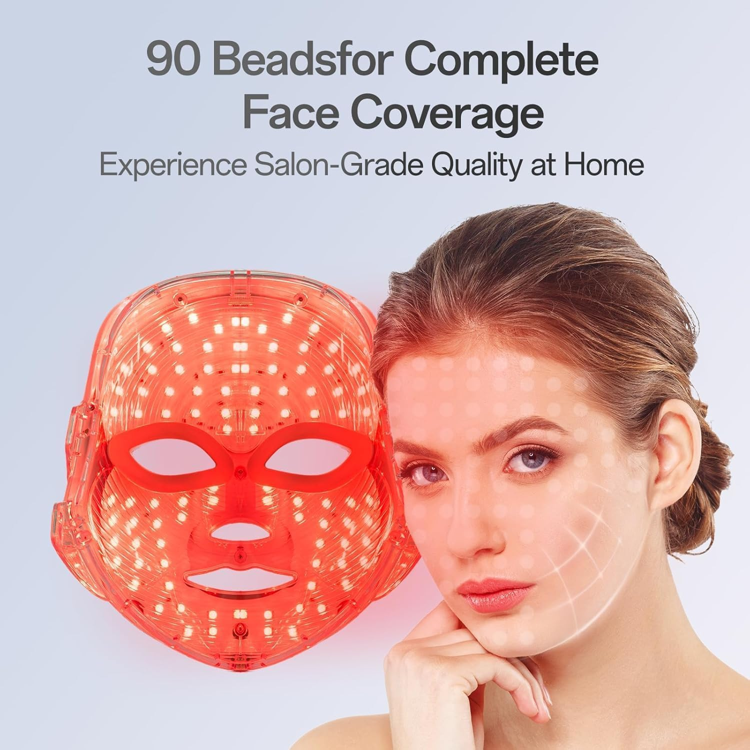 Anberyoo Red Light Therapy Face Mask, 7 Color Led Face Mask Light Therapy Used for Anti-Aging, Rechargeable Portable Cordless Facial Care/Beauty Device Can Be Used at Home or While Traveling image number 2