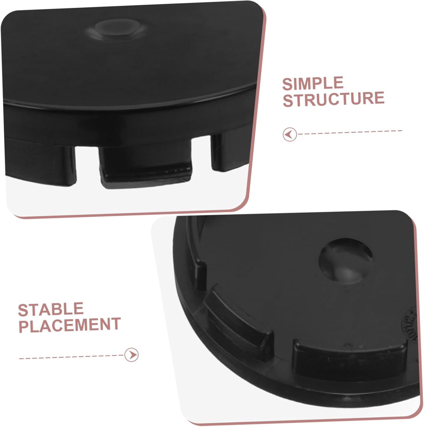 DONFAMDS 4Pcs Wheel Hub Caps Black Rim Center Covers for Car Modification Weatherproof Plastic Easy Install Stylish Hub Center Caps image number 6