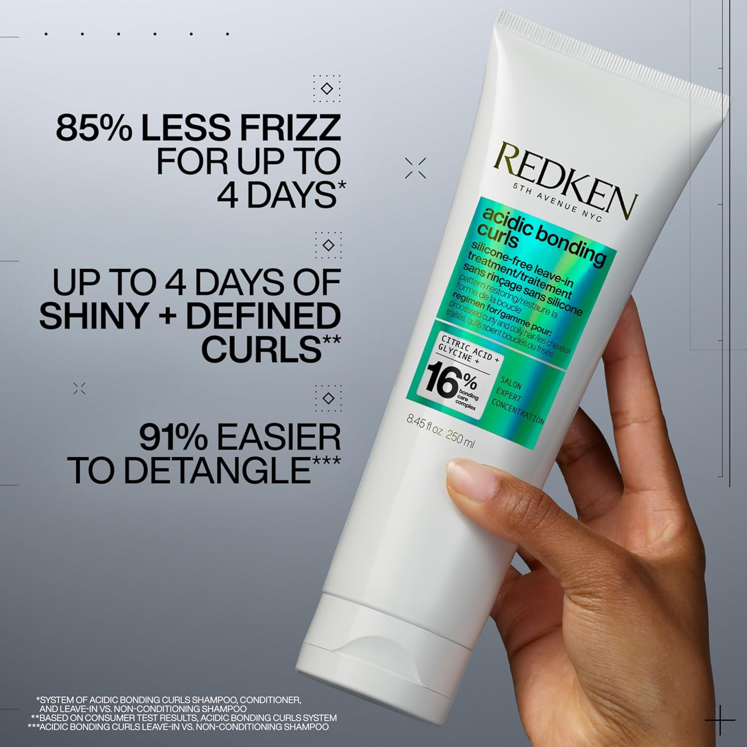 Redken Acidic Bonding Curls Leave in Treatment | Leave-In for Damaged or Chemically Treated Curly Hair | Heat Protection | Anti-Frizz| Curly Hair Detangler | 250Ml image number 4