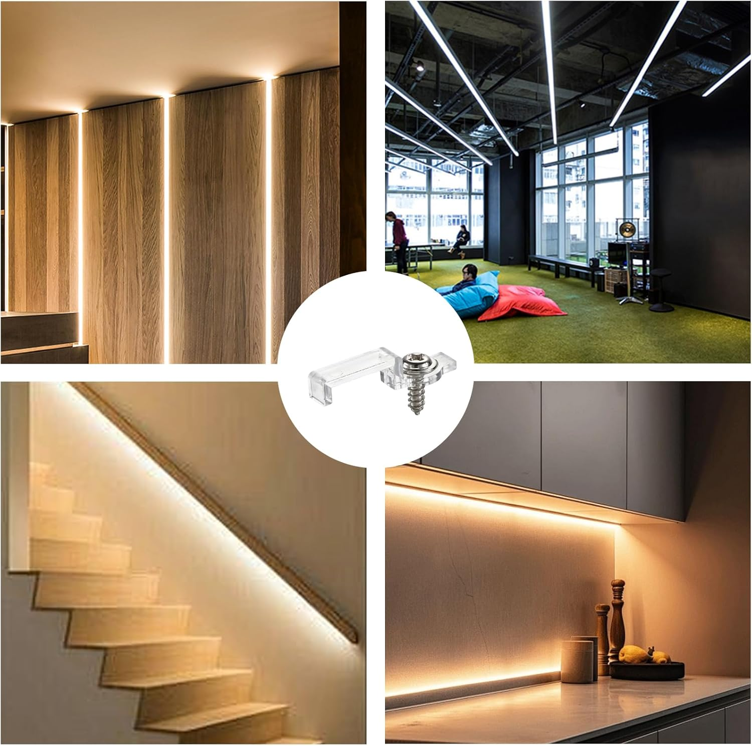 LED Strip Mounting Clips Pack of 100 10 Mm LED Strip Holder Light Mounting Bracket Clips Mounting Clip LED Strip Holder Clips 10 Mm Screws Included (Increase High) image number 3