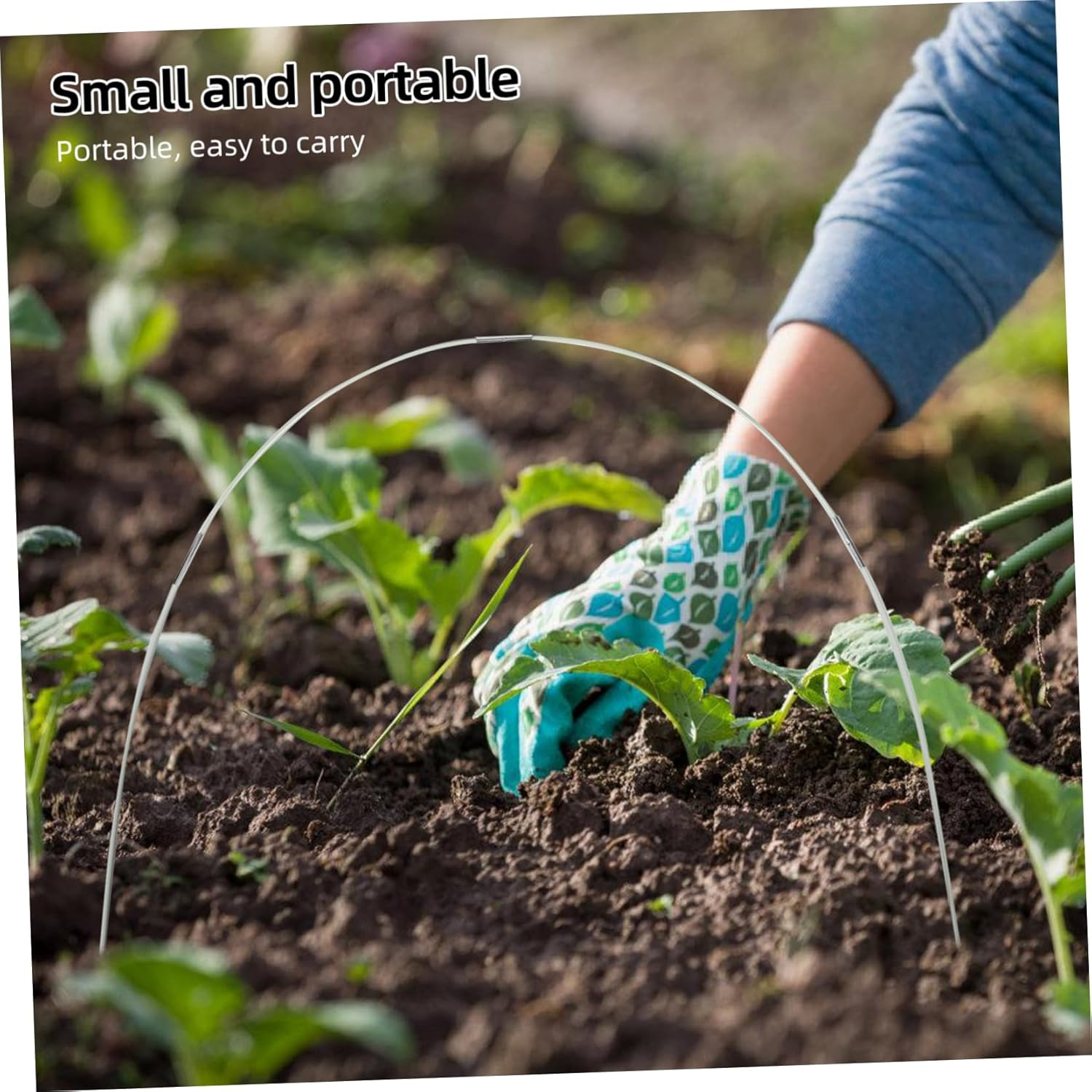 FONDOTIN Garden Flower Bed Support Stakes Greenhouse Holder Raised Bed Hoops Garden Tunnel Hoops Row Cover Gardening image number 4