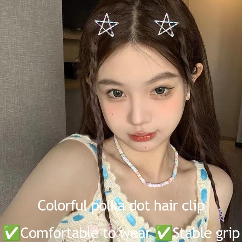 4 PCS Star Heart Hair Clips for Women Girls Y2K 2000S Hair Barrettes Star-Shape Hairpins Punk Side Clip for Short Long Hair Accessories image number 5