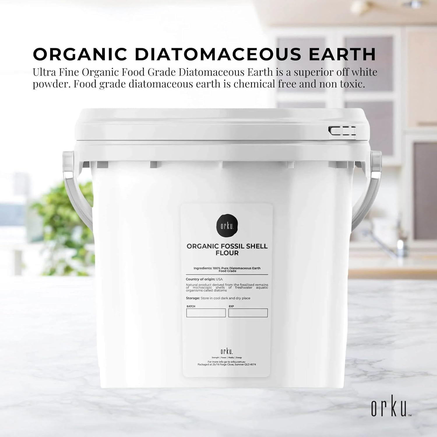 1.4Kg Organic Fine Diatomaceous Earth Tub - Food Grade Fossil Shell Flour Powder image number 5