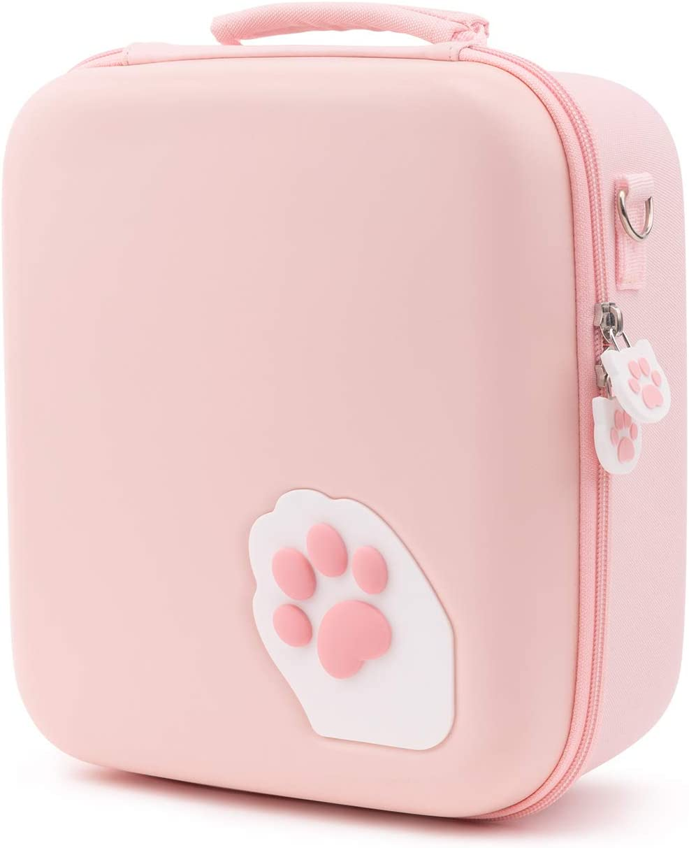 Geekshare Pink Cat Paw Case Compatible with Switch, Protective Travel System Case with 18 Game-Card Slots for Switch Console, Pro Controller, Dock and Accessories image number 4
