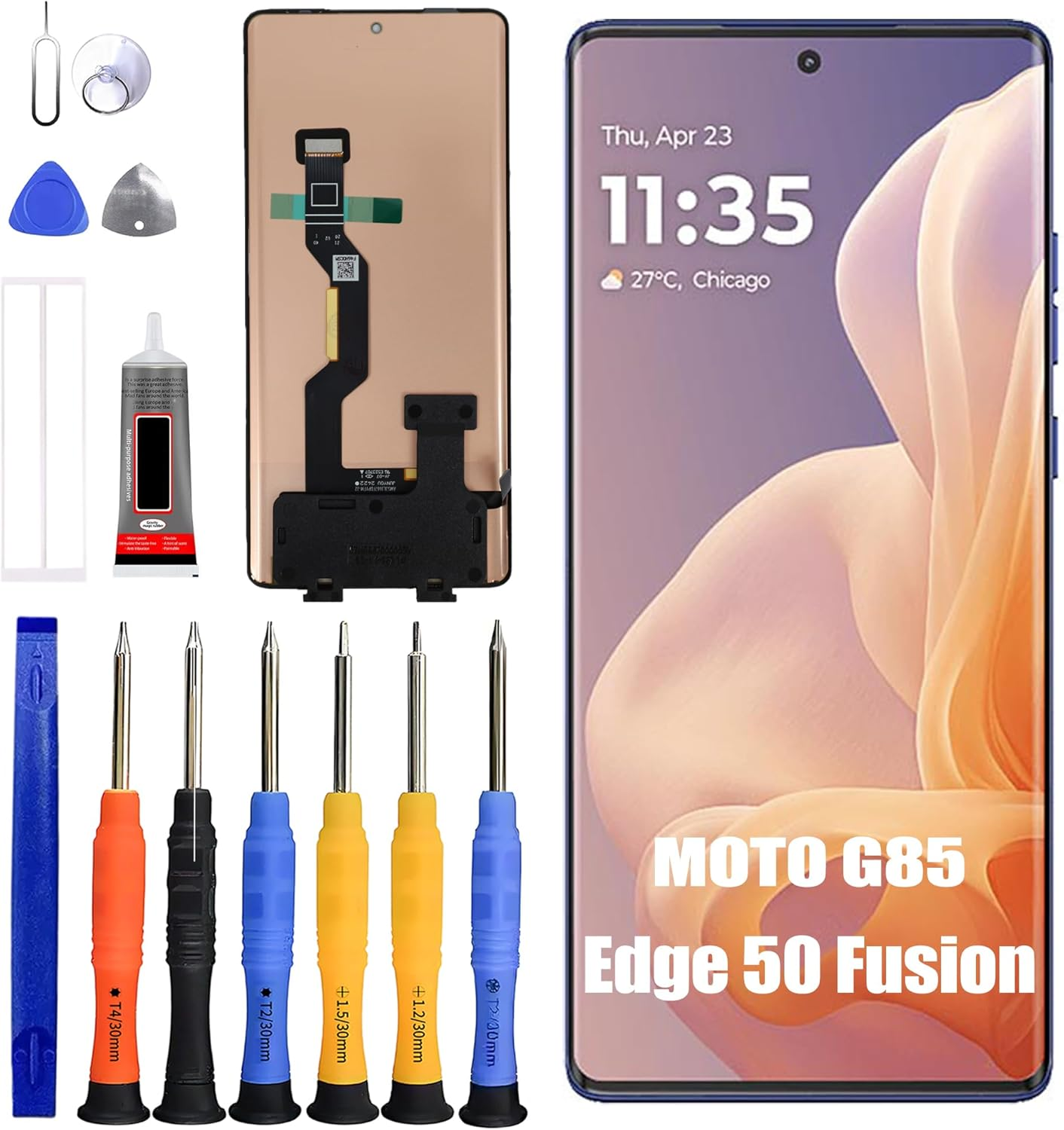 ERYNK LCD Display for Motorola Moto G85 / Motorola Edge 50 Fusion [With Fingerprints] [6.67 Inch] LCD Display Touch Screen Digitizer with Tool Kit image number 3