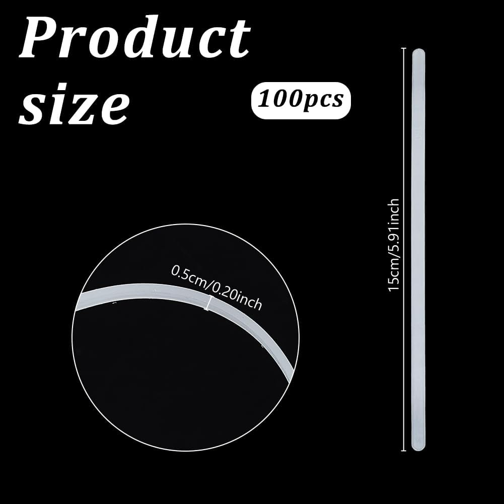 WEBEEDY 100 Pcs Transparent Plastic Boning for Sewing, Stays Corset Boning DIY Handmade Corset Making Accessories for Wedding Dress Gowns Lingerie Hats Costume DIY Sewing Craft, 1.5X15Cm image number 2